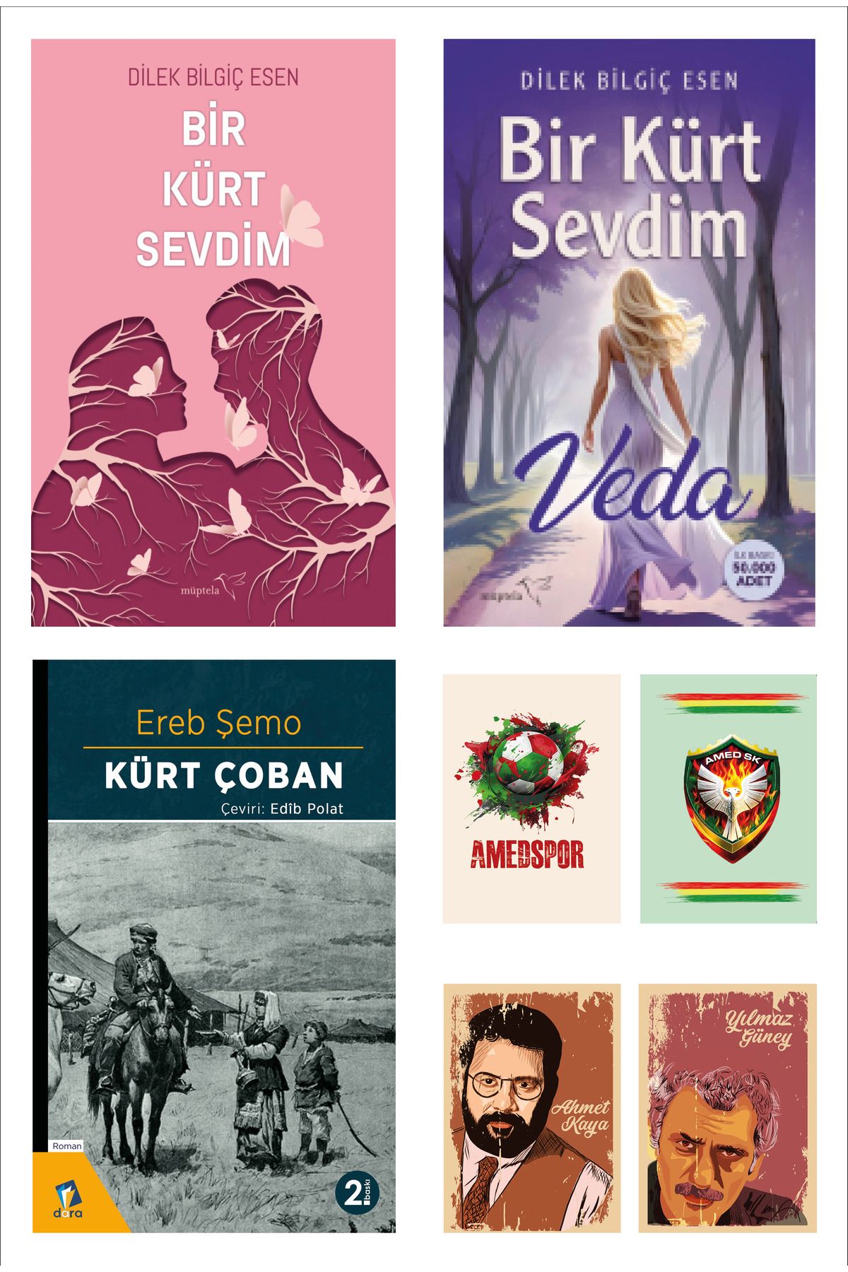 Dara Yayınları Bir Kürt Sevdim Seti - Dilek Bilgiç Esen - Kürt Çoban Romanı (4 NOT DEFTERLİ)