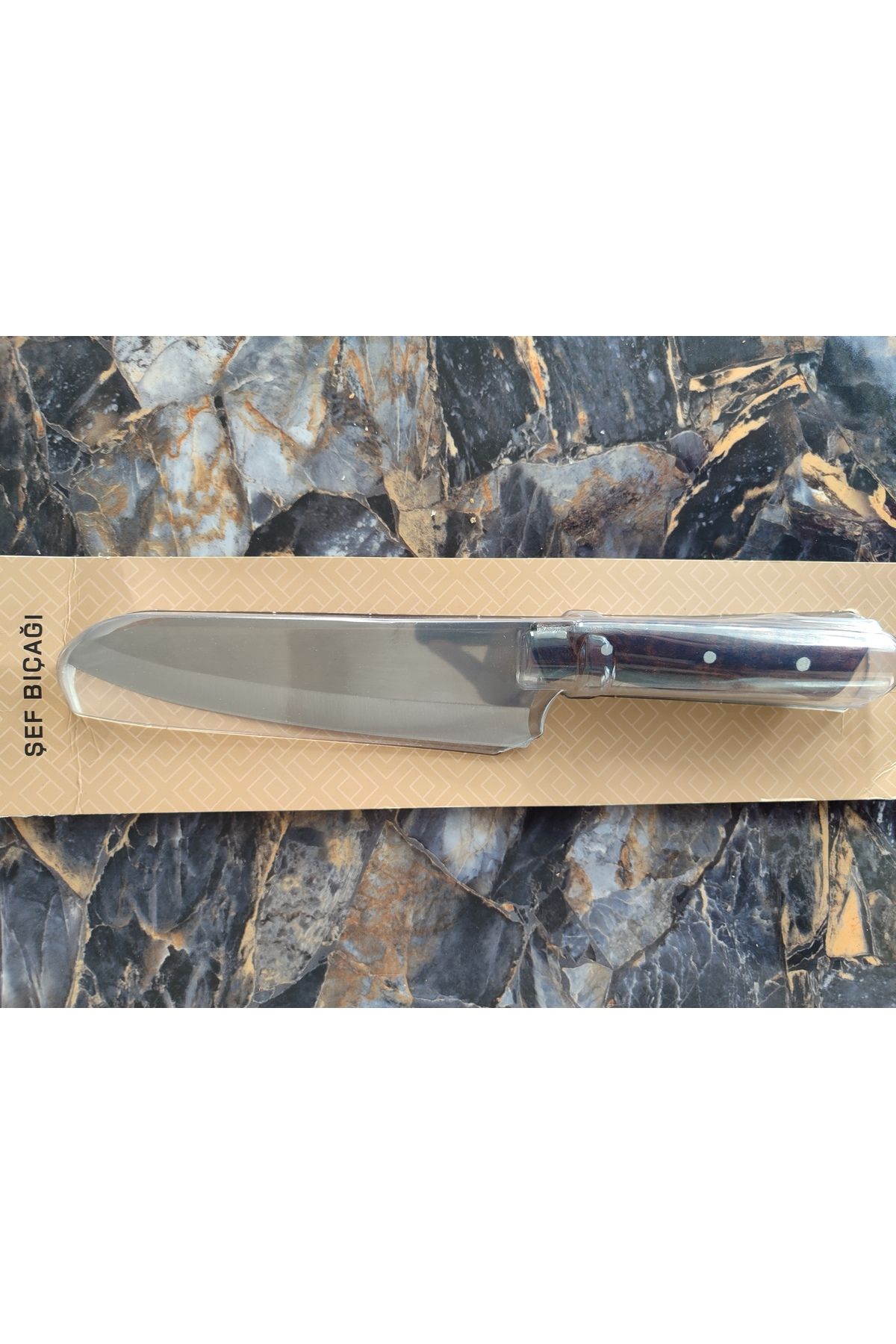 empressnaturalstone Santaku Şef Bıçağı – Chef Knife Marka, Ceviz Ahşap Kabze