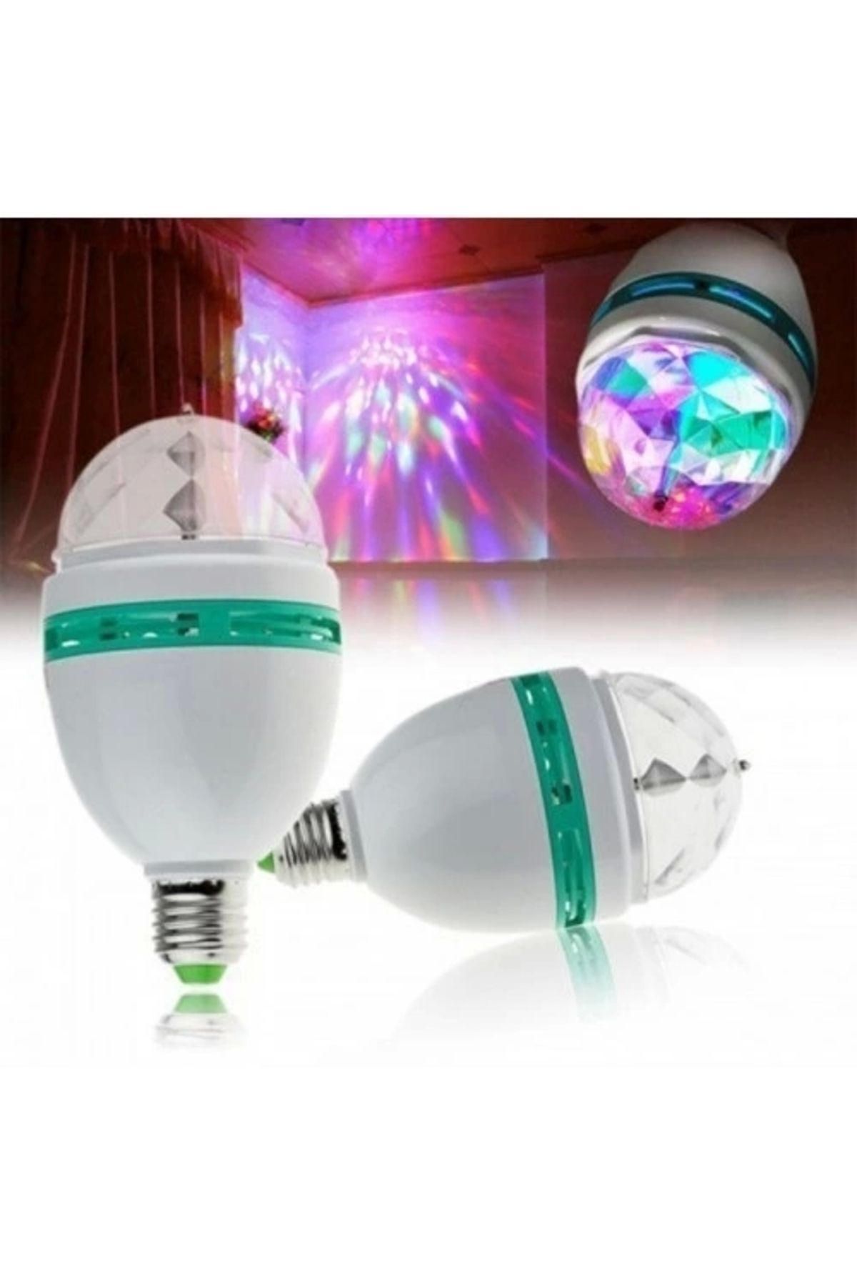 OurStyles Disco Ampül Led Işıklı Döner Başlıklı Duy Hediyeli