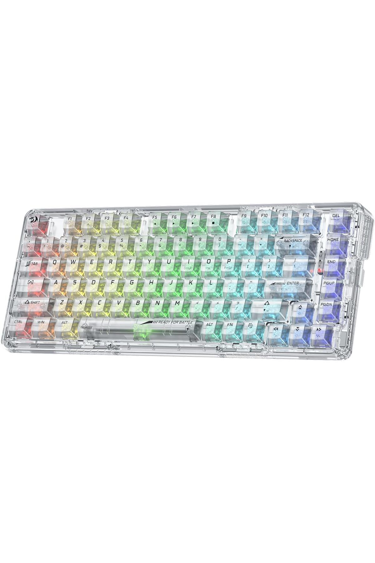 REDRAGON-K649 PRO 78% Wireless Gasket RGB Gaming Keyboard, 3-Modes 82 Keys Full-Transparent Mechanic 1