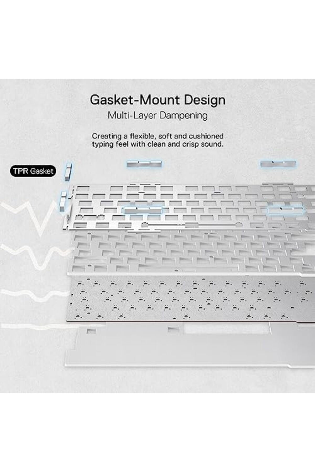 REDRAGON-K649 PRO 78% Wireless Gasket RGB Gaming Keyboard, 3-Modes 82 Keys Full-Transparent Mechanic 6