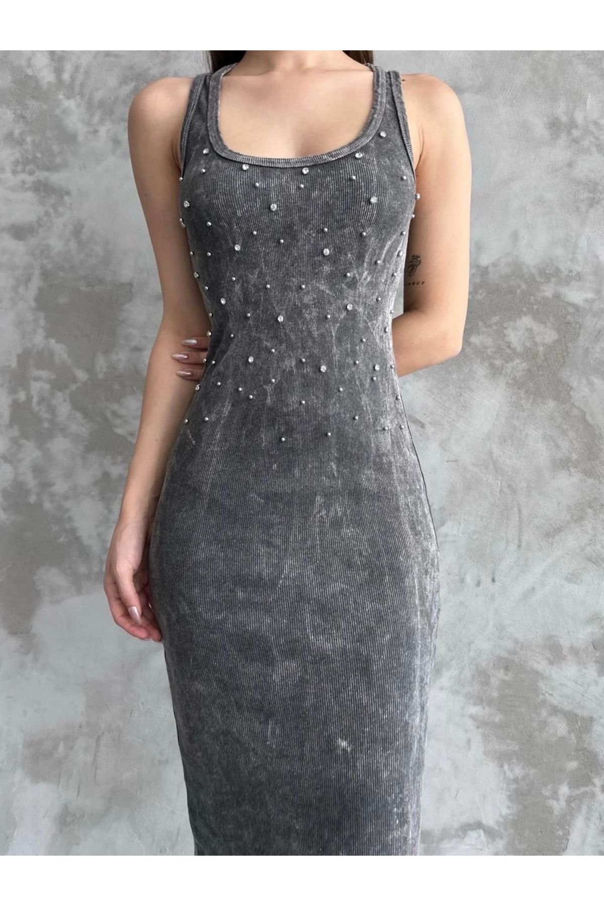 OurStyles Taşlı askılı elbise
