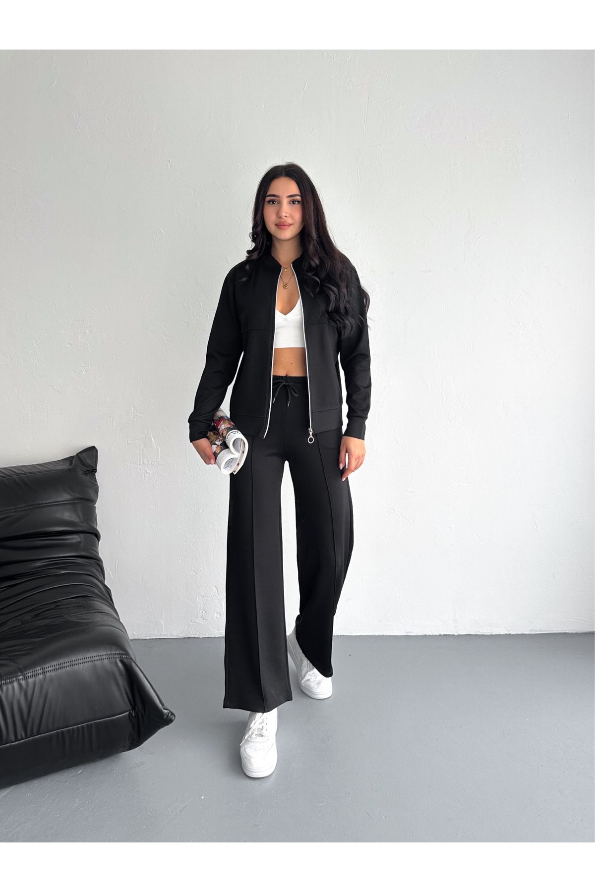Dumy-- Modal Fabric Comfortable Tracksuit Set Suitable for Wide Sizes 5