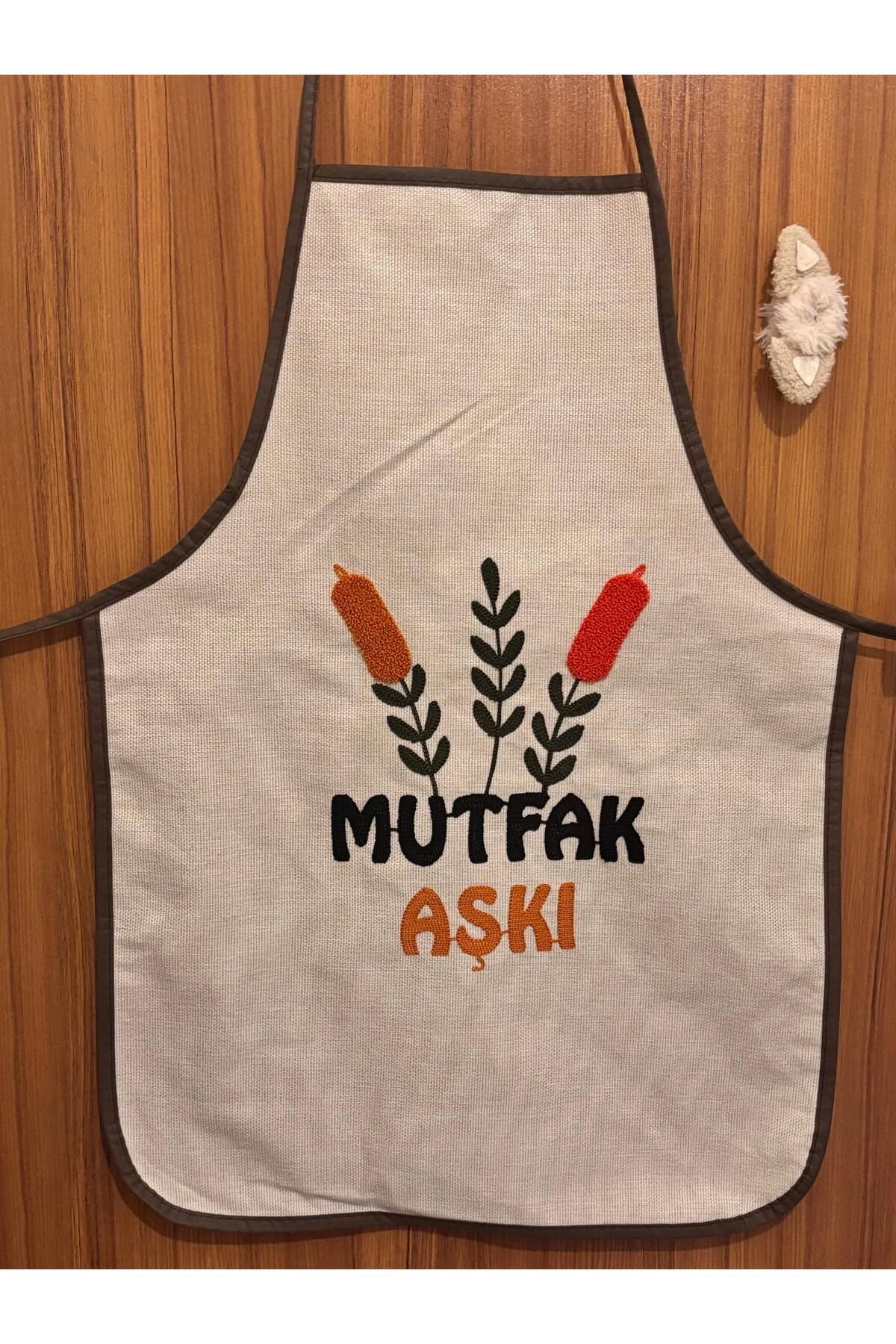 Mustgross Keten Punch Nakışlı Mutfak Önlüğü 1 Adet
