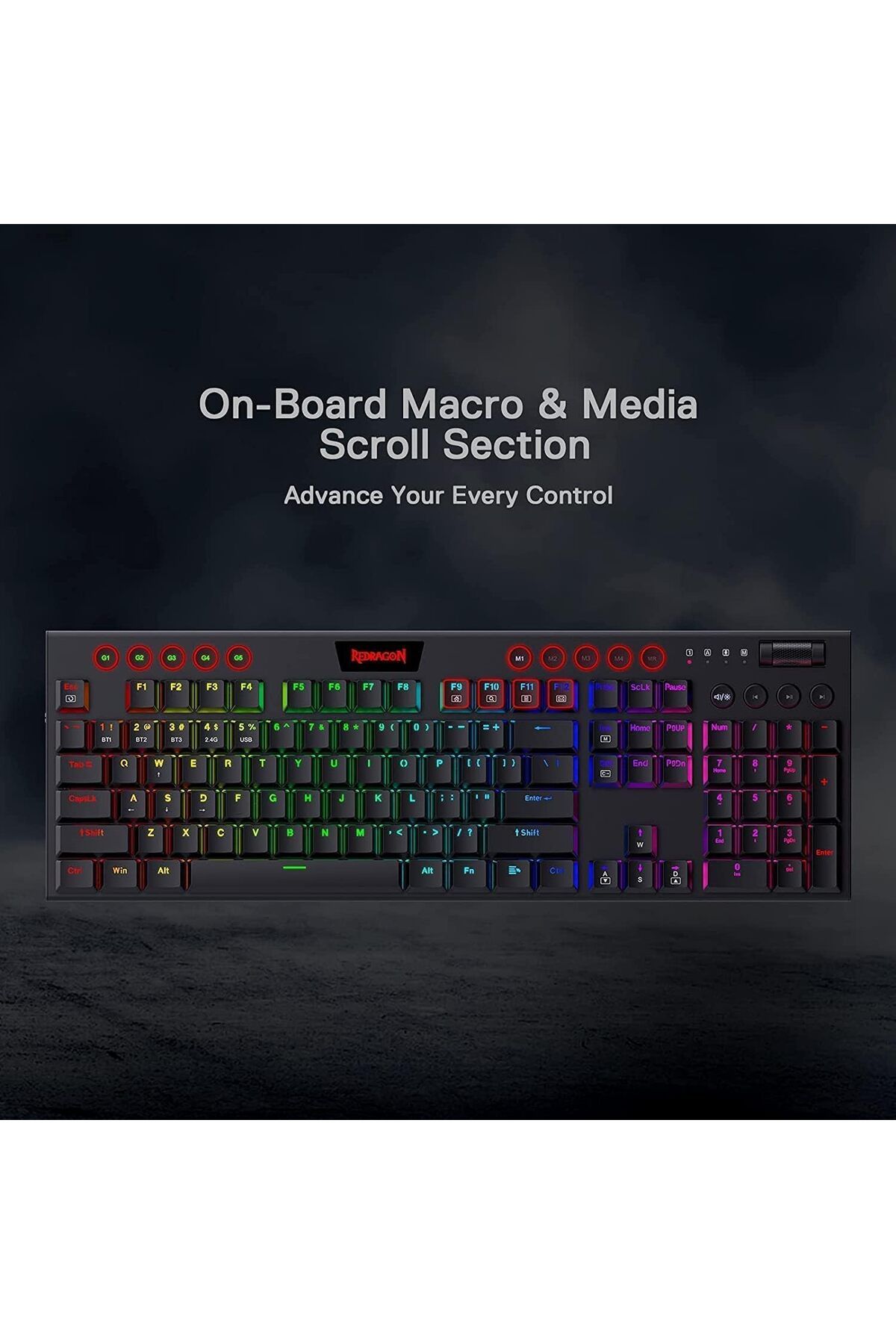 REDRAGON-Wireless Mechanical Keyboard K618 Horus RGB Lighting by Redragon 7
