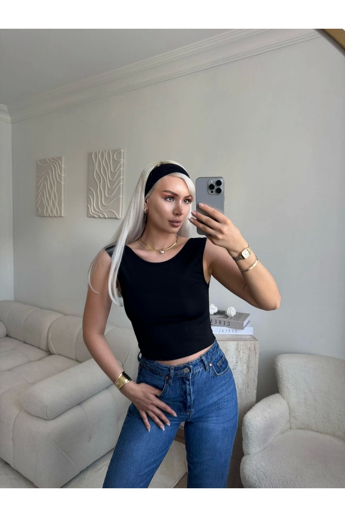 Zora Butik Sırt Dekolte Crop - SİYAH