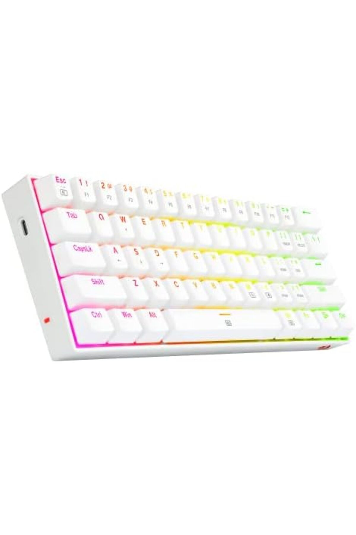 REDRAGON-Redragon Mechanical Keyboard White 60% Dragonborn K630W - Red Switch, USB-C 6