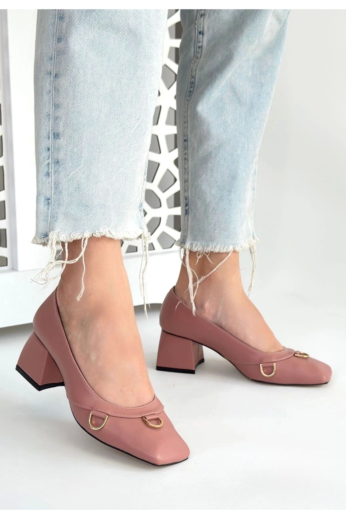 OurStyles Cande Pudra Cilt Topuklu Ayakkabı
