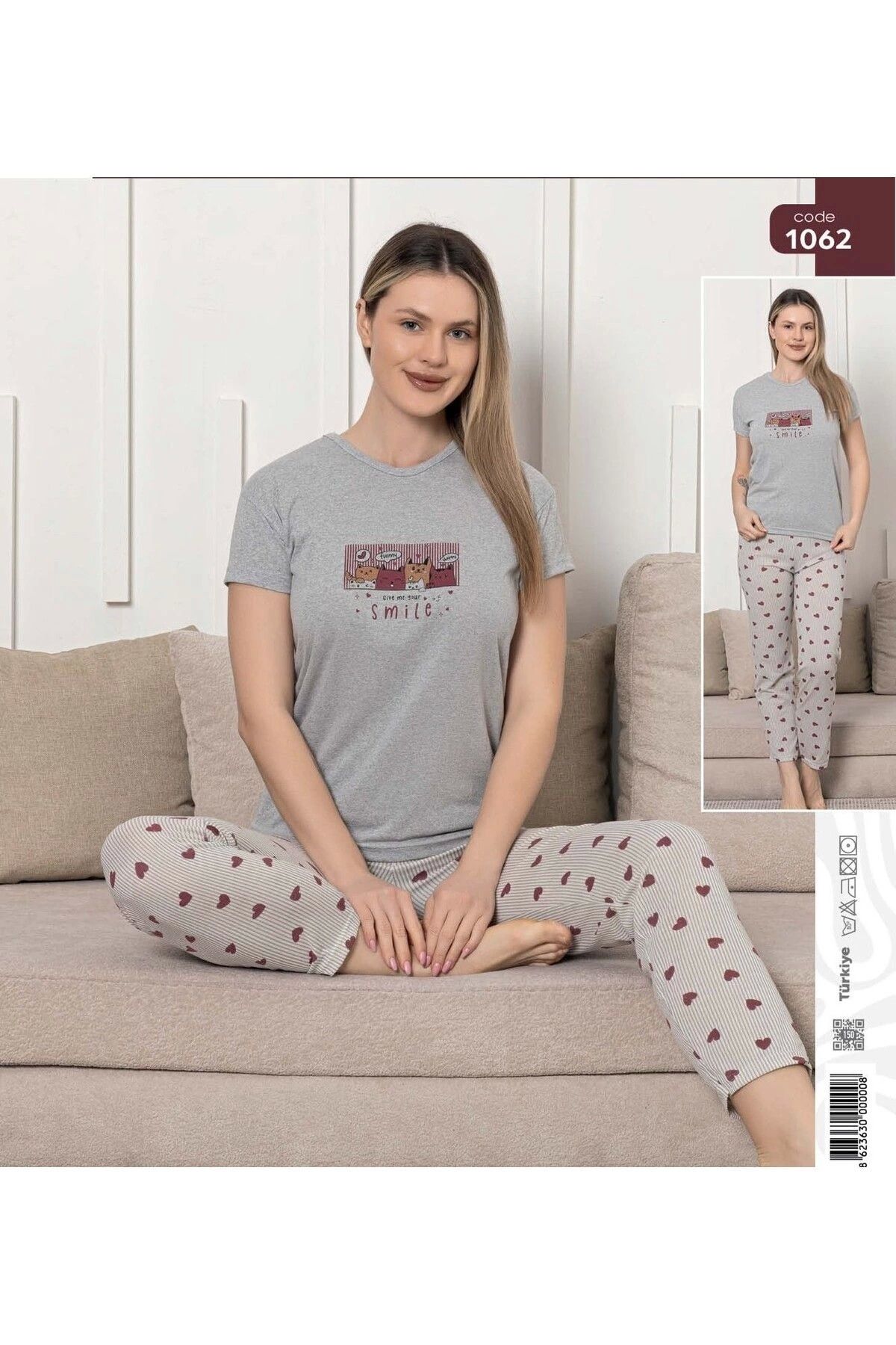 ADALYA KADIN İKİLİ PİJAMA TAKIMI