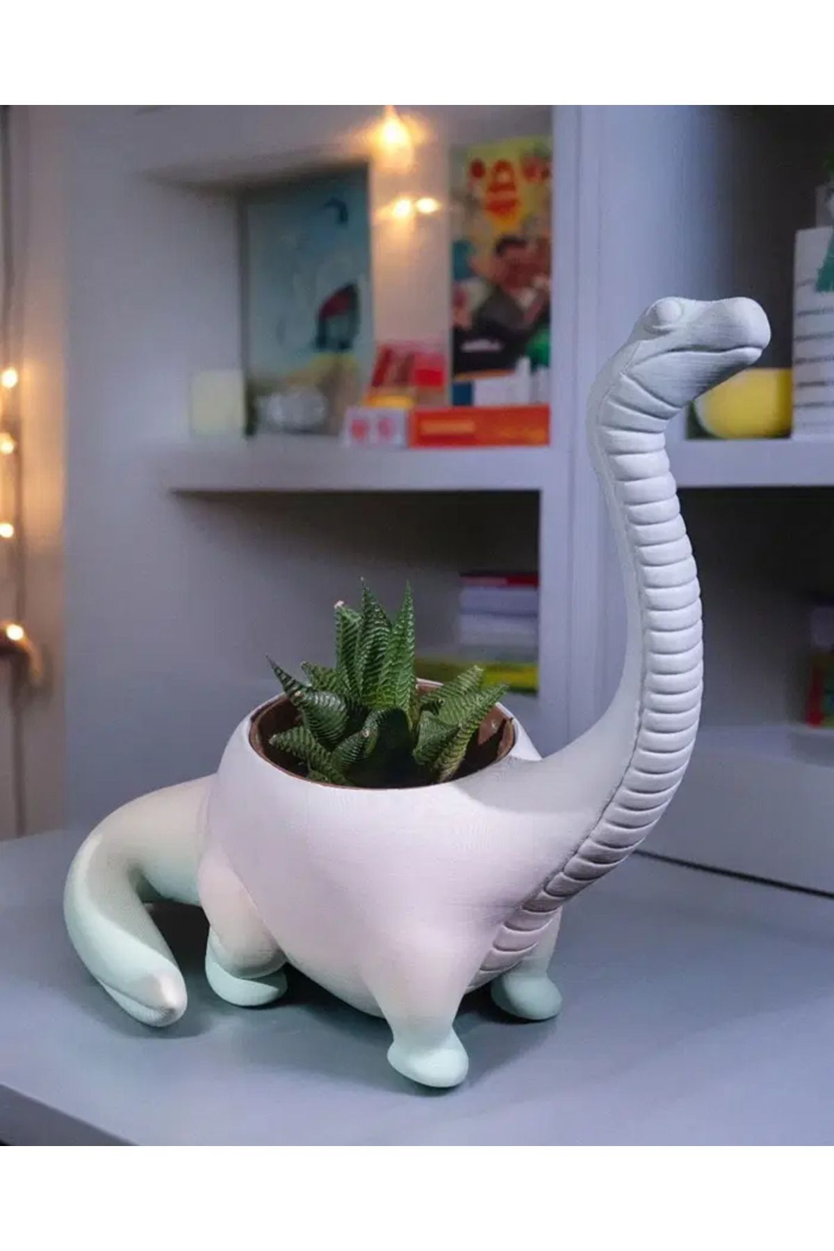 shop Sevimli Dinozor Saksı – 3D Baskı Brontosaurus Şeklinde Sukulent Saksısı