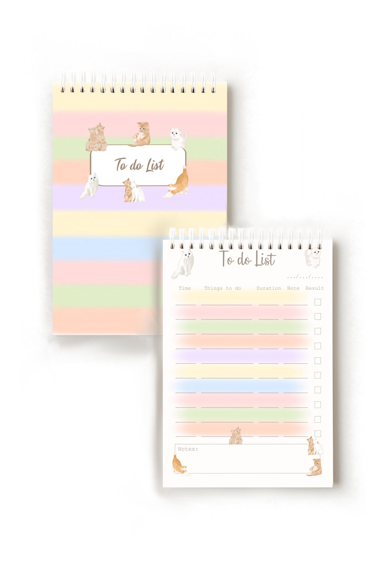 Handeto Kraft-Cat Themed English to Do List, A5 to Do List, Planner, Task List, Planner 4