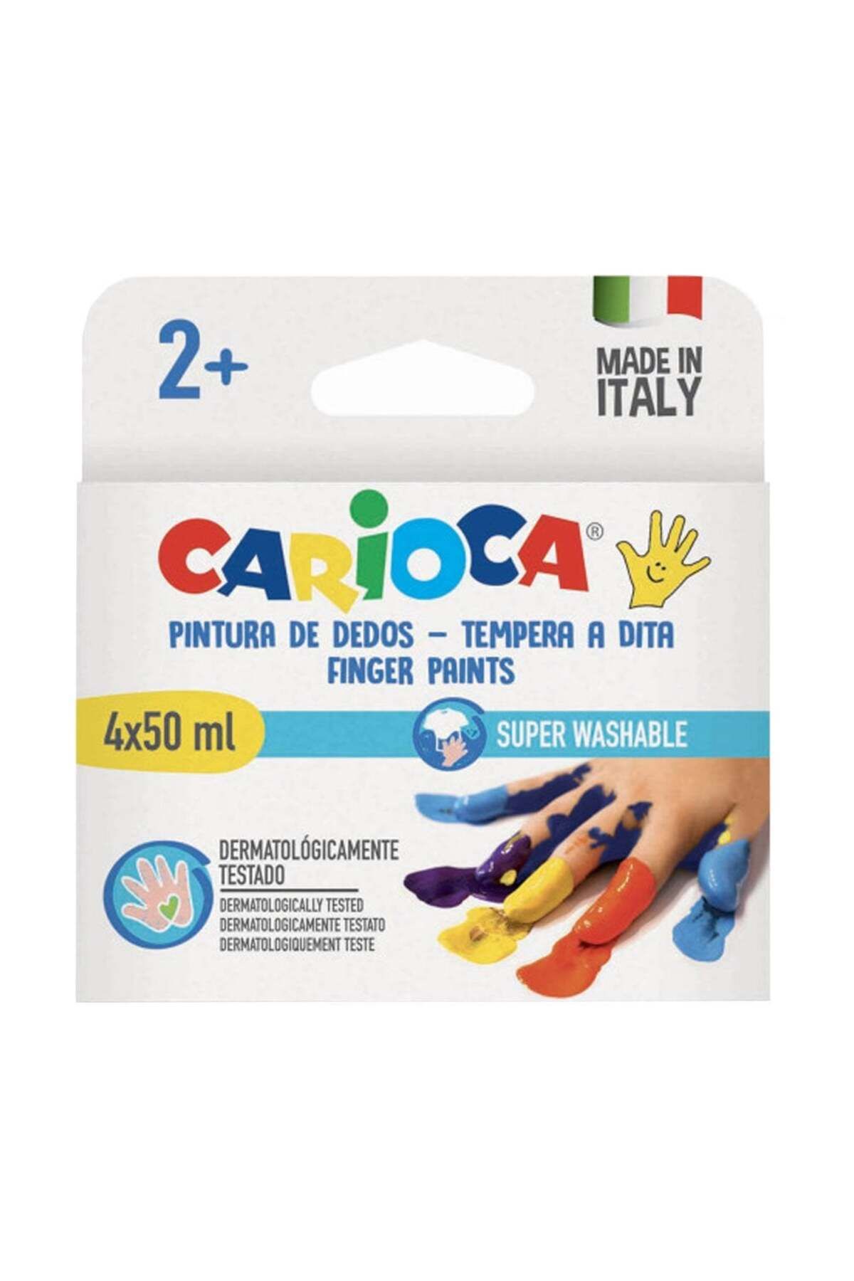 Carioca Carioca Carioca Bebek Parmak Boyası 4 Renk Süper Yıkanabilir 4x50 ML
