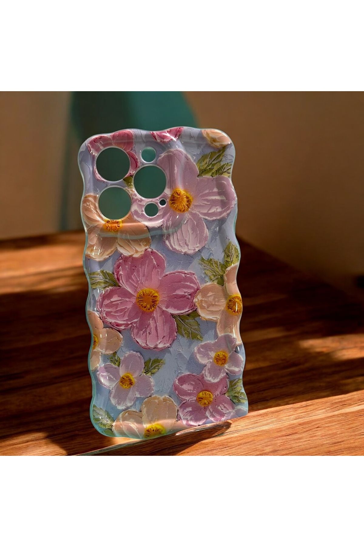 shop İPhone 14 Pro Uyumlu Renkli Çiçek Desenli Kılıf