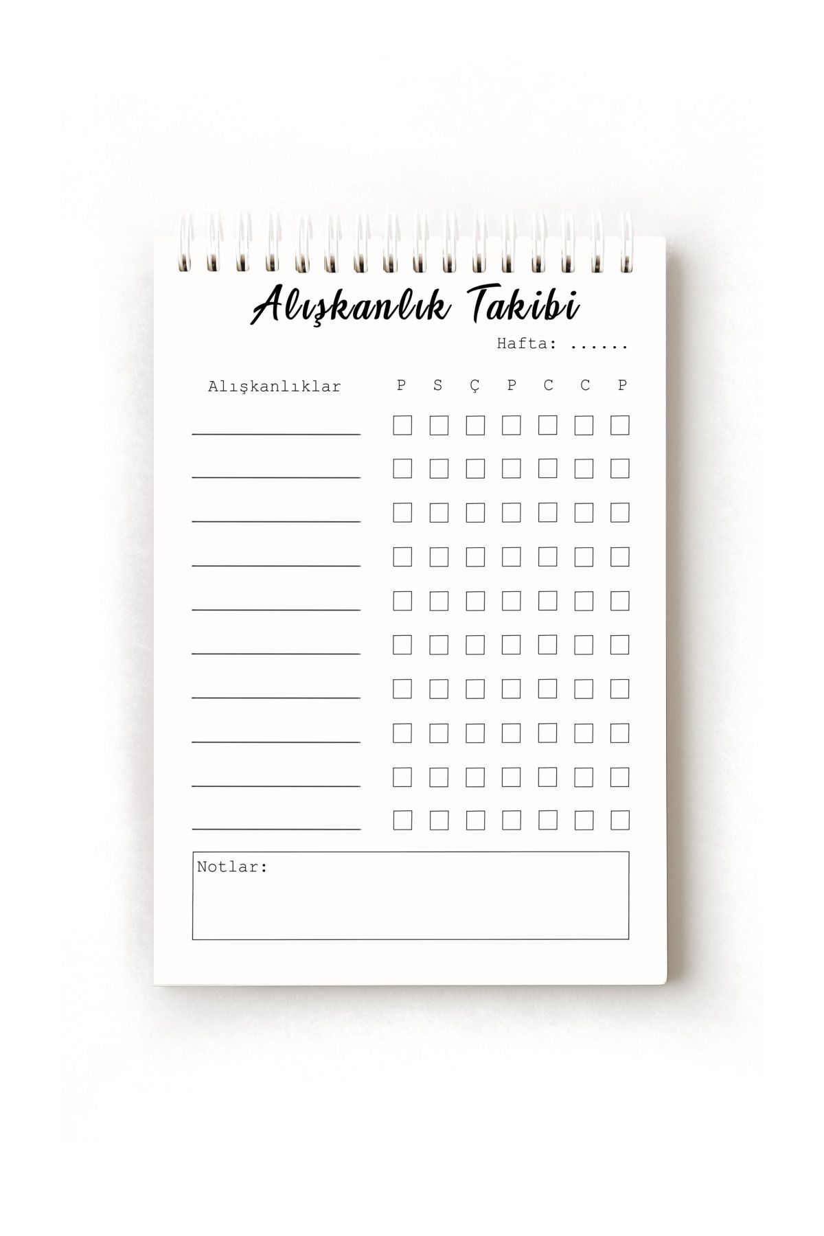 Handeto Kraft Sade Minimalist Türkçe Alışkanlık Takibi, Habit Tracker, A5 Habit Tracker, Rutin Defteri, Planner