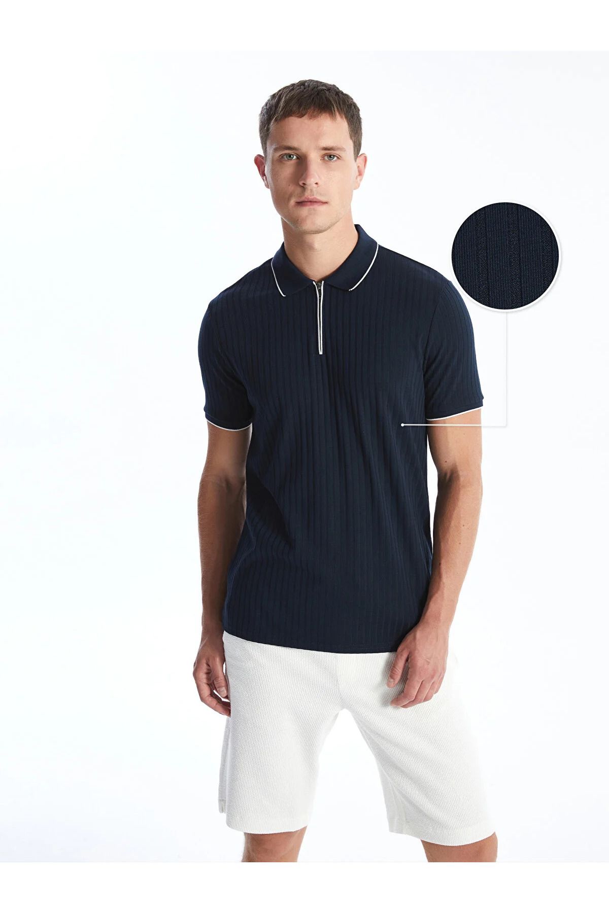 LC Waikiki Lcw Vision Polo Yaka Kısa Kollu Erkek Dokulu Tişört