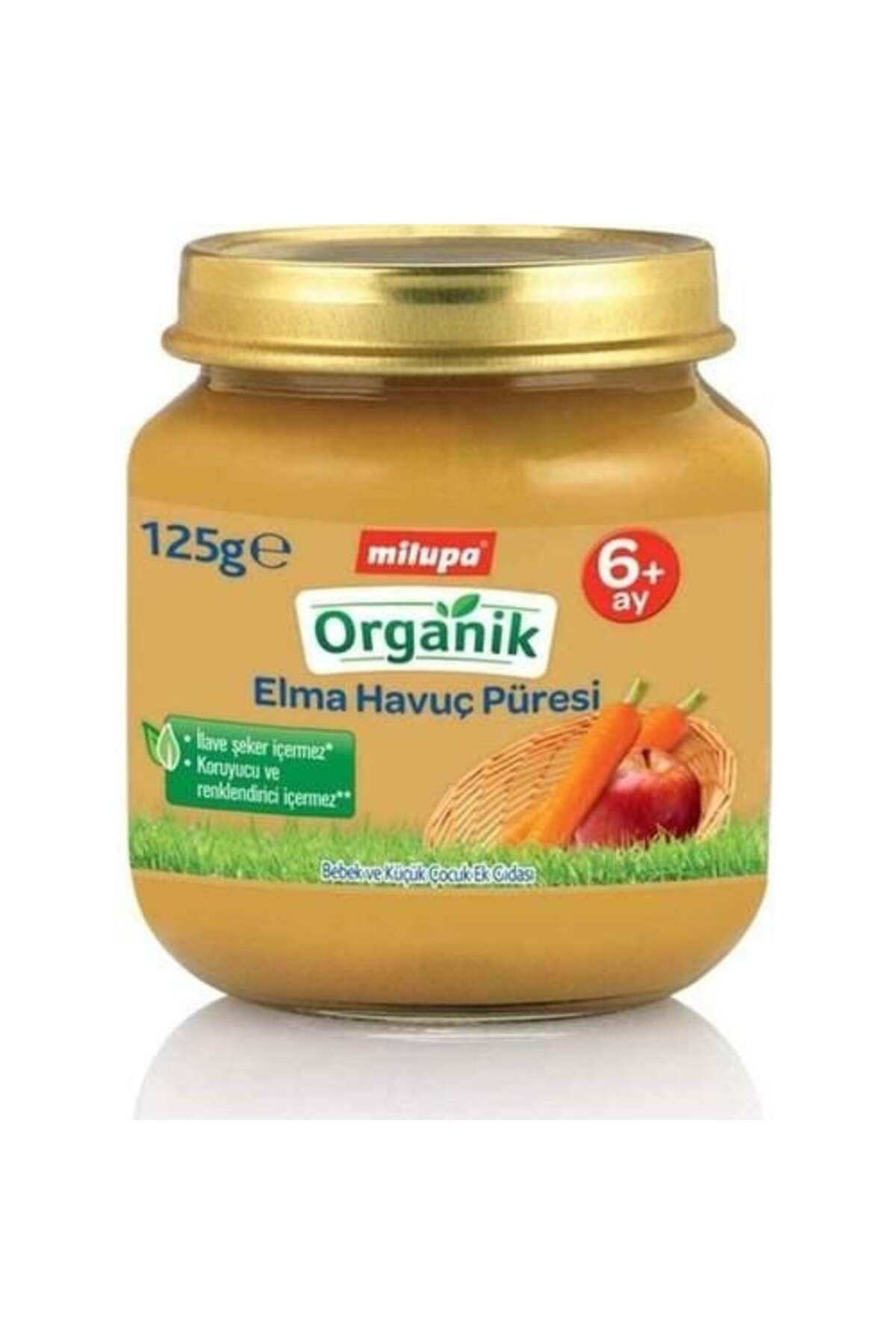 Milupa Organik Elma Havuç Püreli Kavanoz Maması 125gr