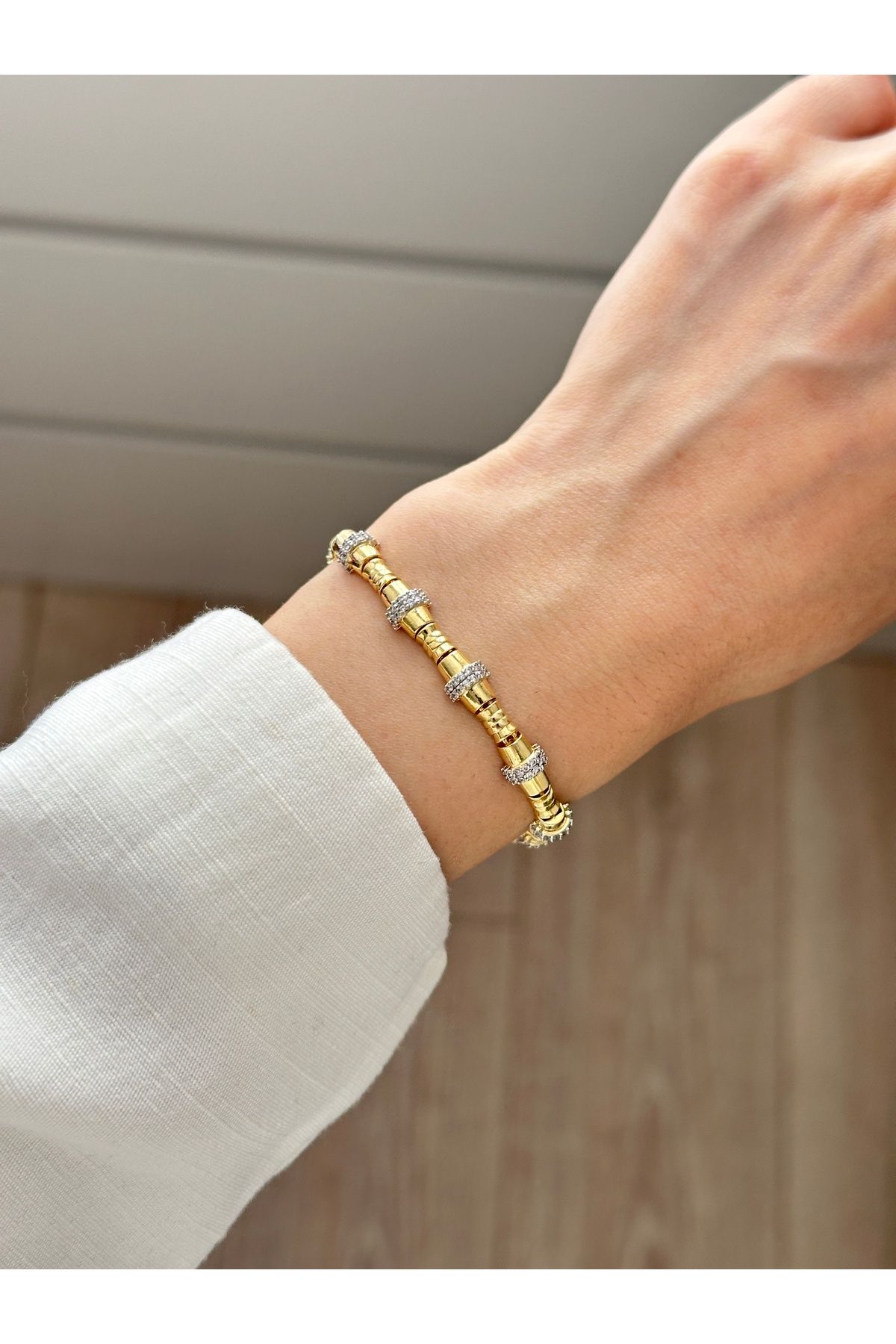 YOUES JEWELRY XUPİNG 14K ALTIN RENK BİLEKLİK RENK ATMAZ KUYUMCU MODEL KADIN BİLEKLİK