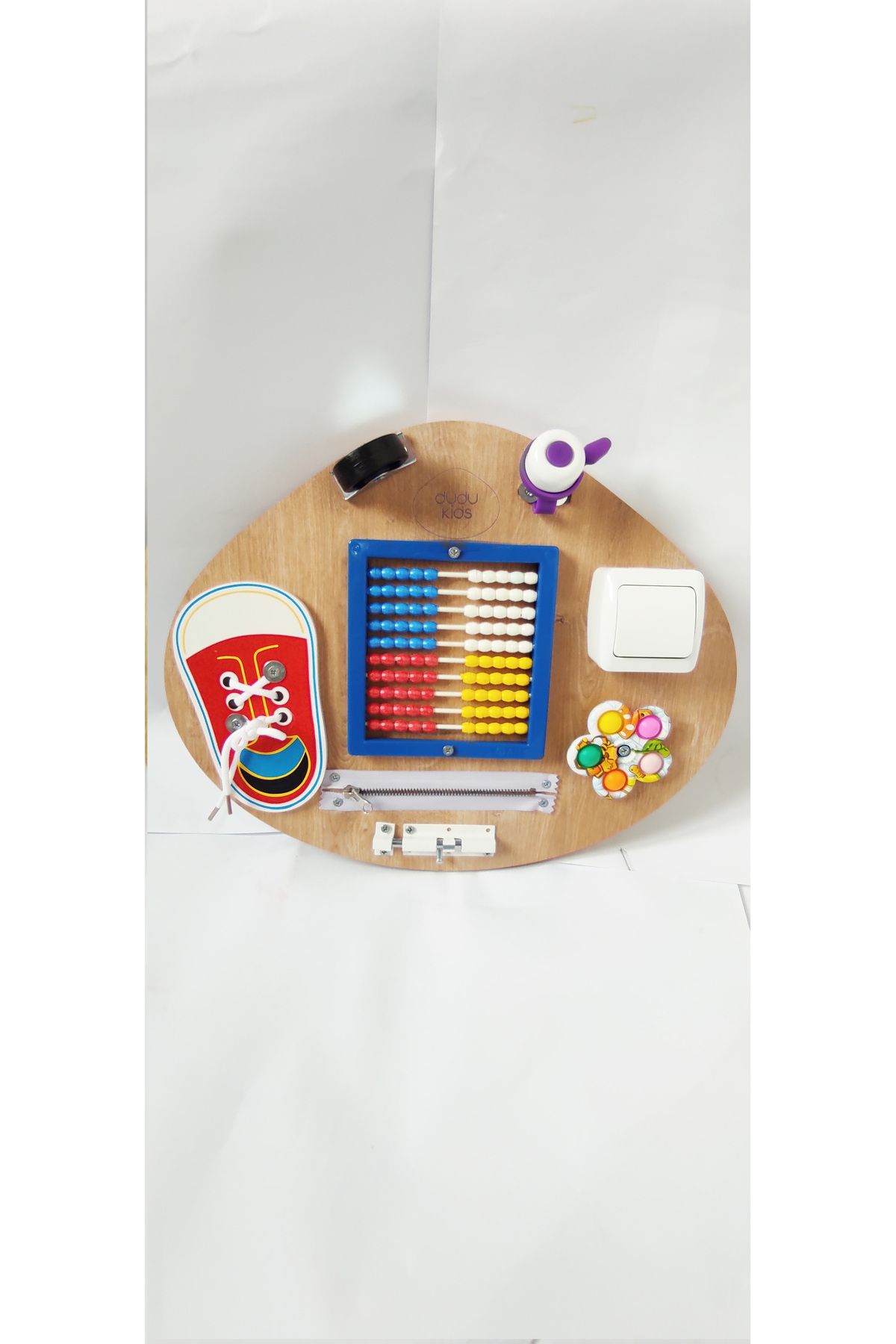 dudu kids Montessori Aktivite Tahtası - Duyusal Gelişim Panosu - Etkinlik Tahtası - 1.Yaş Doğum Günü Hediyesi