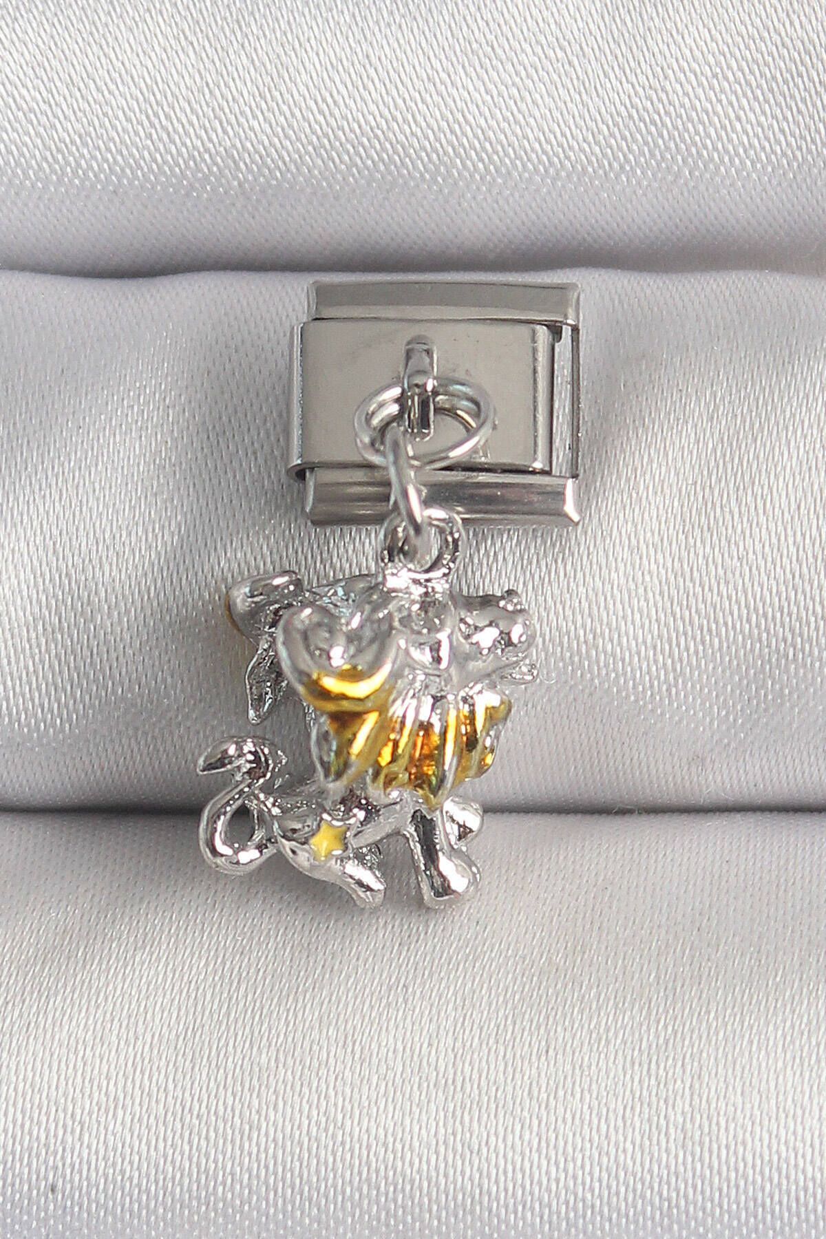Avantaj Kapıda ® 316L Çelik Gümüş Renk Sallantı Aslan Model Nomination Charm