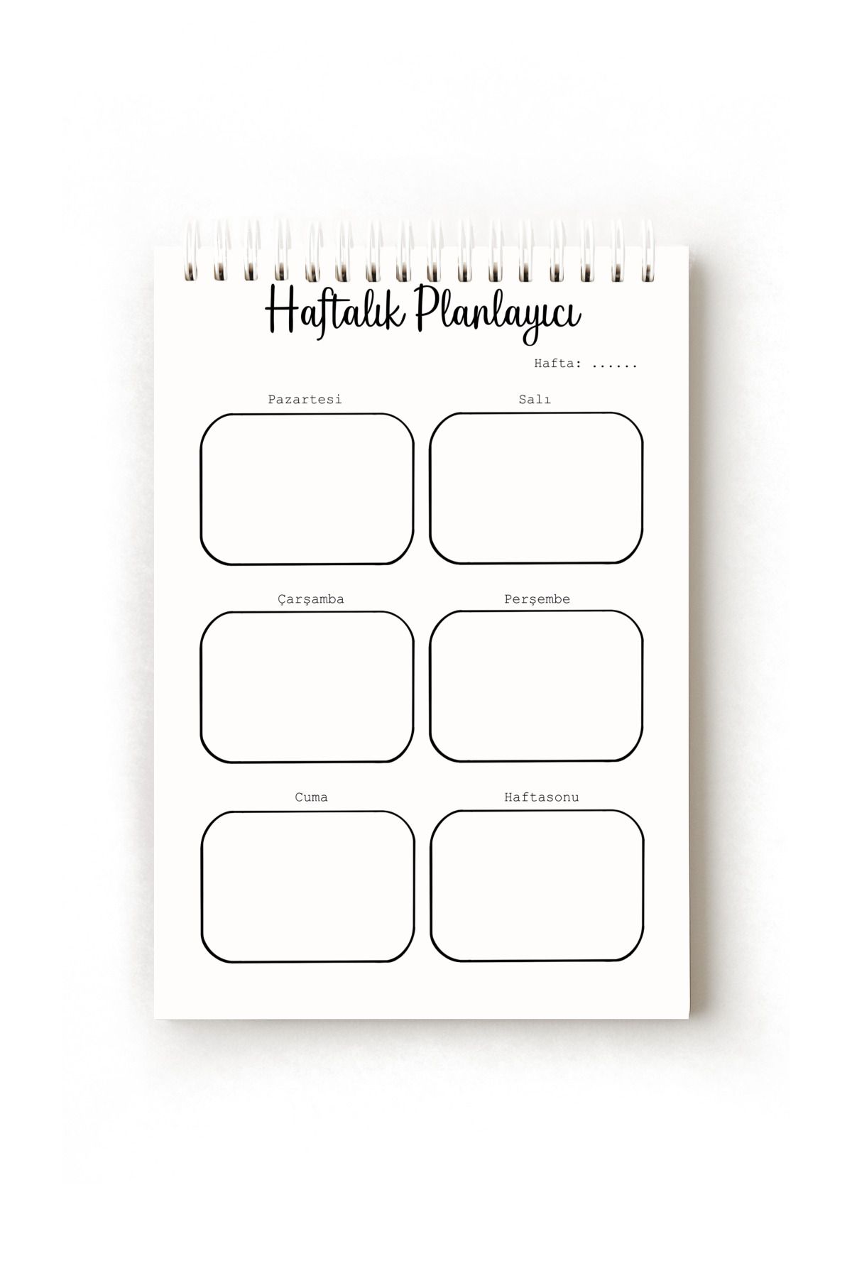 Handeto Kraft Sade Minimalist Türkçe Haftalık Planlayıcı, Weekly Planner, A5 Planner, Spiralli Planner, Telli