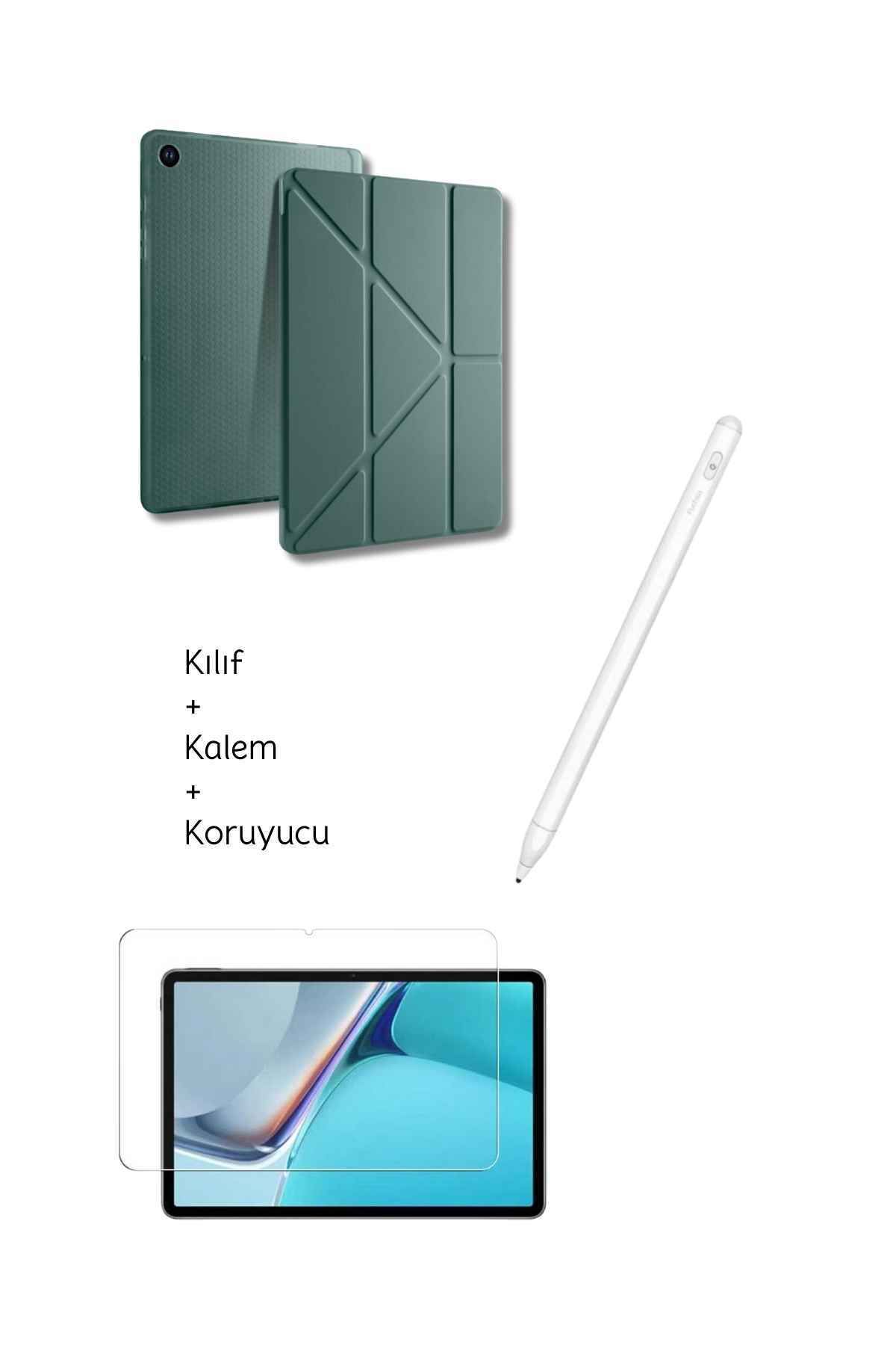 Fuchsia Galaxy A9 Plus X210 11 inç Uyumlu Tablet Kılıfı Tri Folding Tablet Kalemi Fskl02 Ekran Koruyucu