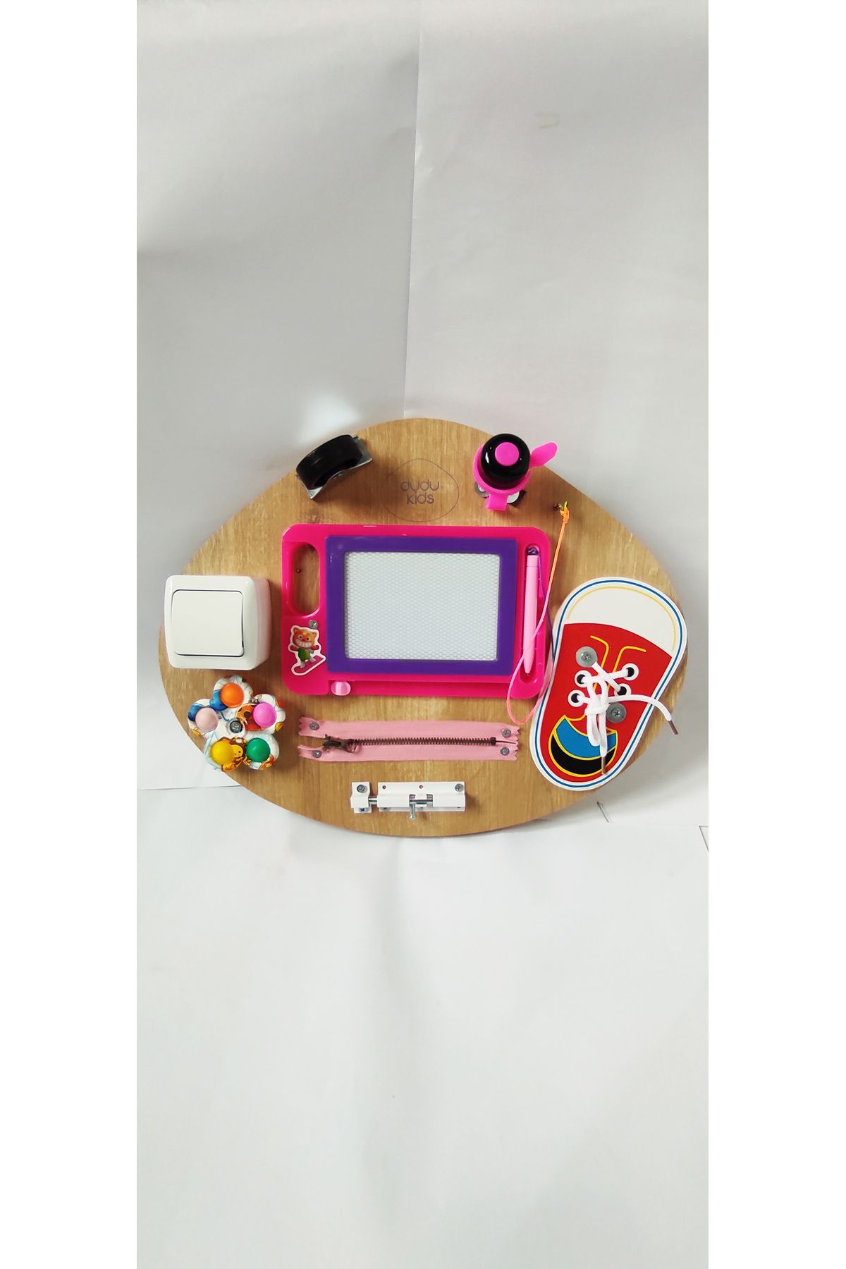 dudu kids Montessori Aktivite Tahtası - Duyusal Gelişim Panosu - Etkinlik Tahtası - 1. Yaş Doğum Günü Hediyesi