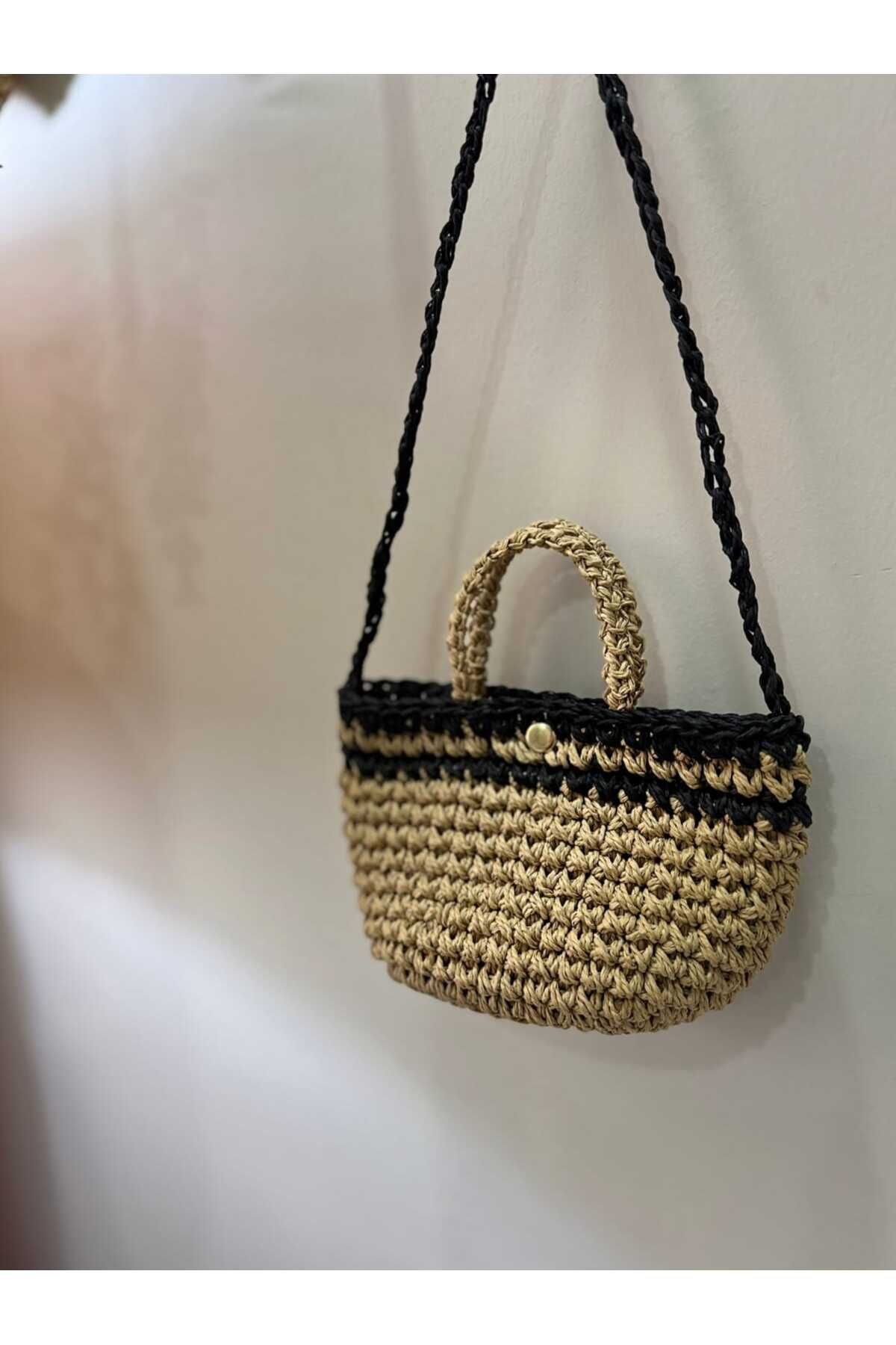 symaslandesign Hasır çanta,Askılı omuz çantası,el örgüsü yazlık çanta