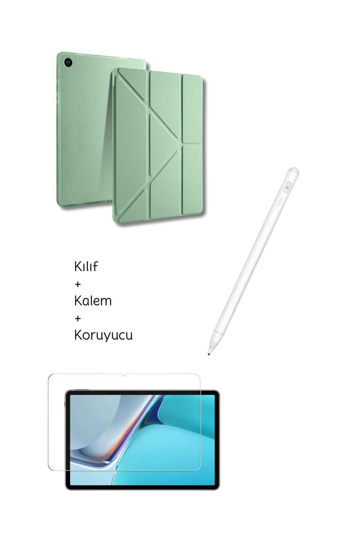 Fuchsia Galaxy A9 Plus X210 11 inç Uyumlu Tablet Kılıfı Tri Folding Tablet Kalemi Fskl02 Ekran Koruyucu