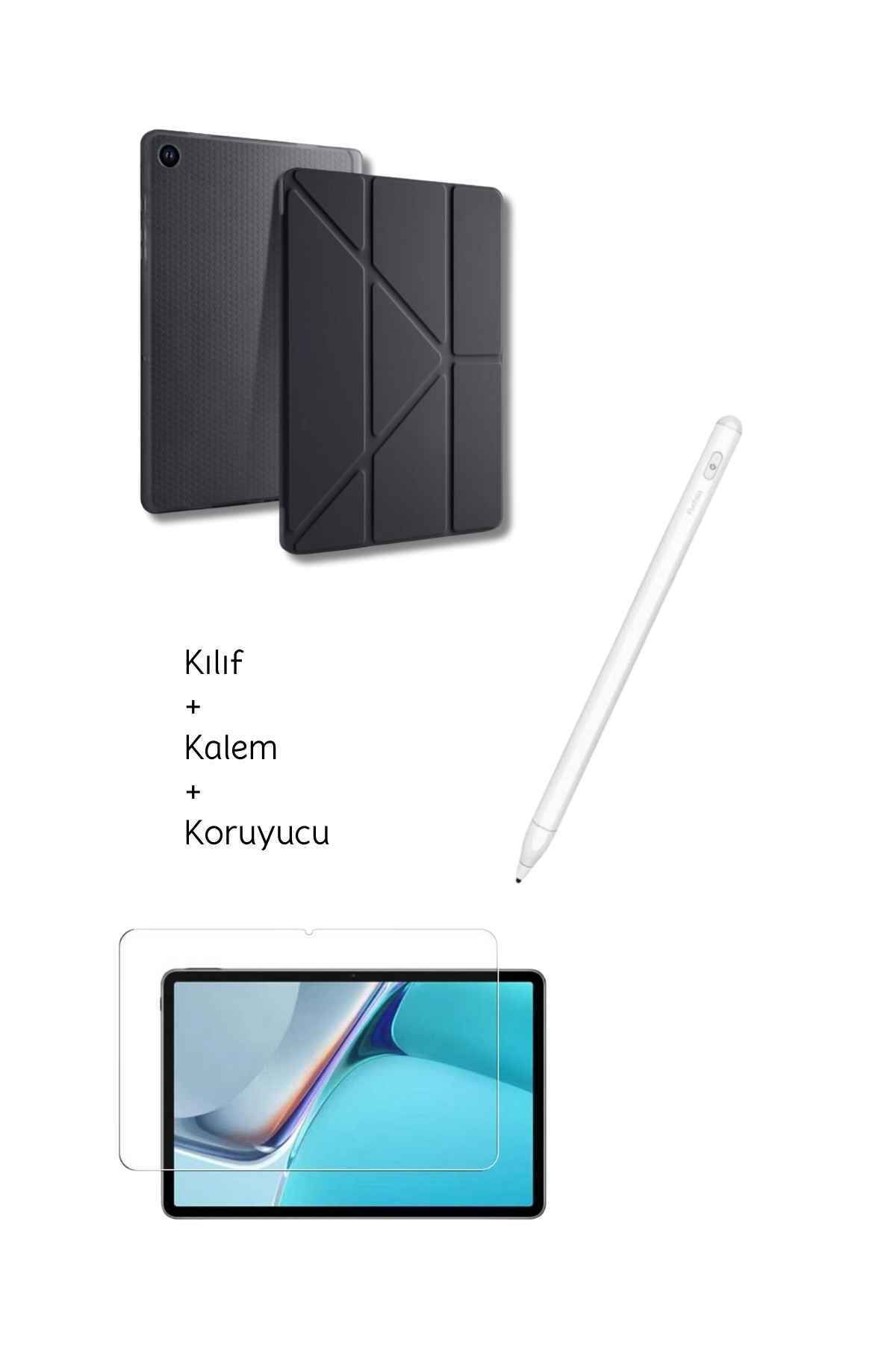 Fuchsia Galaxy A9 Plus X210 11 inç Uyumlu Tablet Kılıfı Tri Folding Tablet Kalemi Fskl02 Ekran Koruyucu