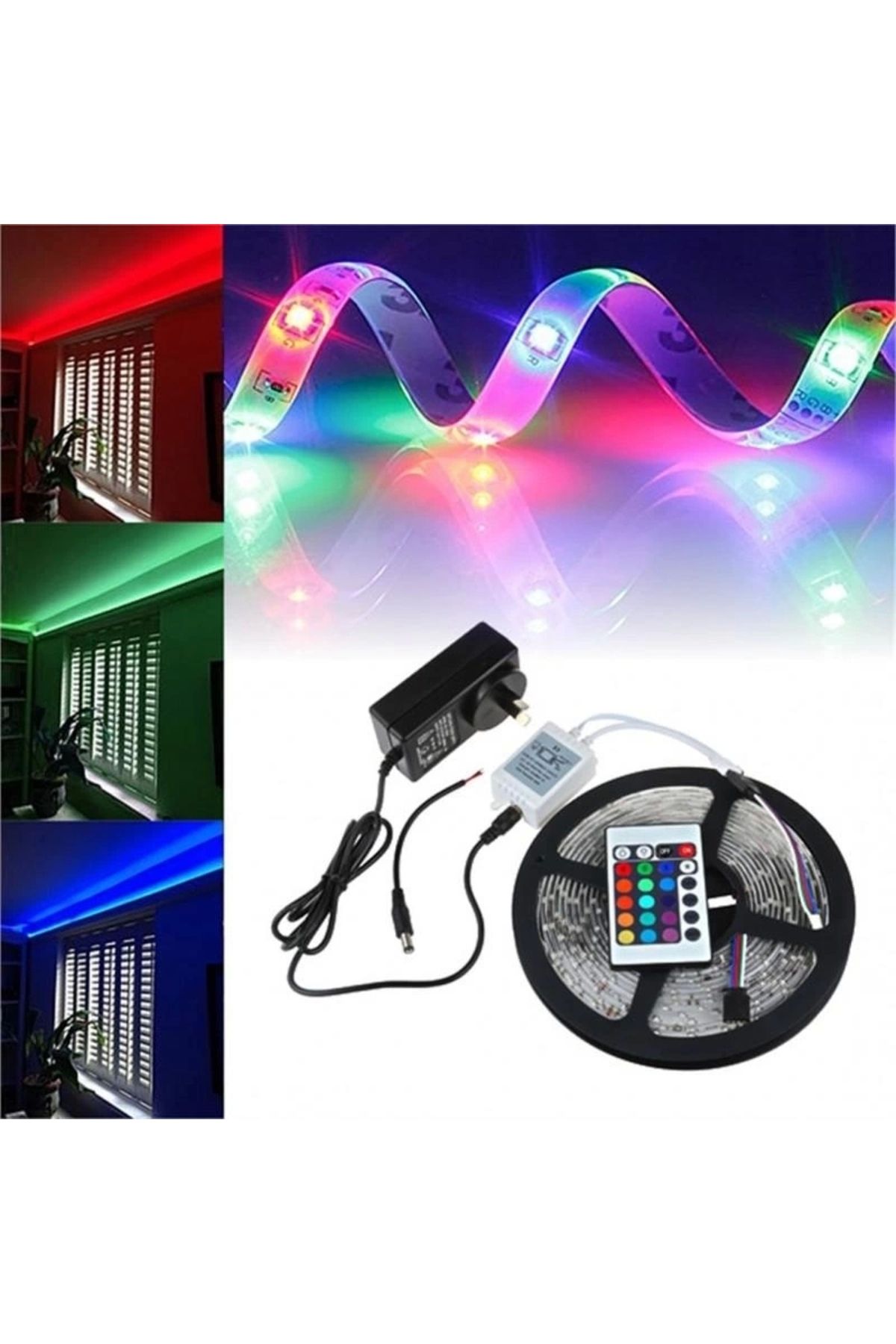 OurStyles 5 Metre Rgb Şerit Led Seti-iç Ve Dış Mekan Silikonlu-tak Çalıştır