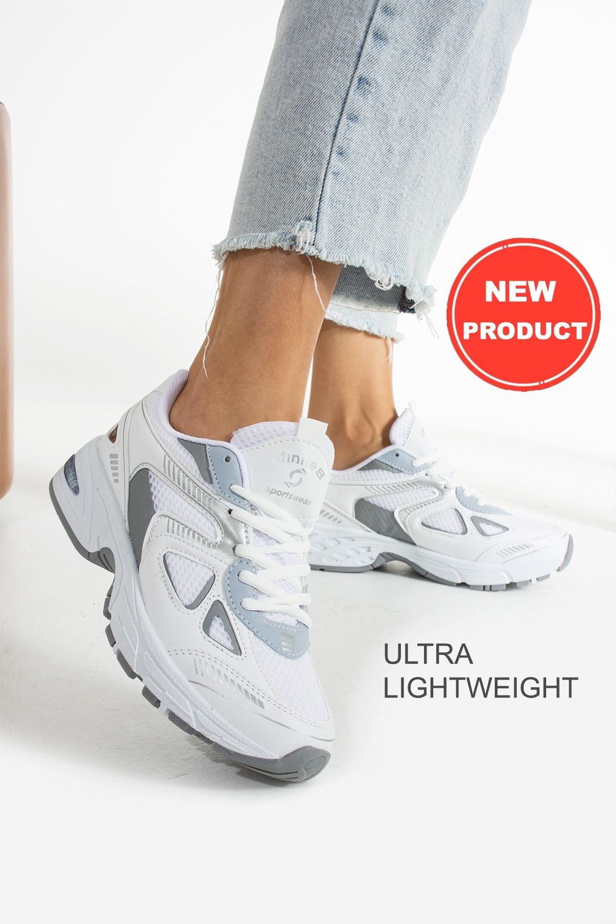 Devida Kadın Beyaz Spor Ayakkabı Günlük Rahat Air Taban Sneaker GN110
