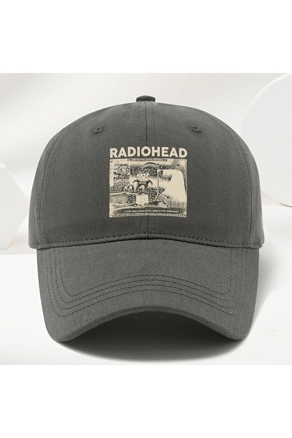 LEIVOR Radiohead Baskılı çıt çıtlı şapka