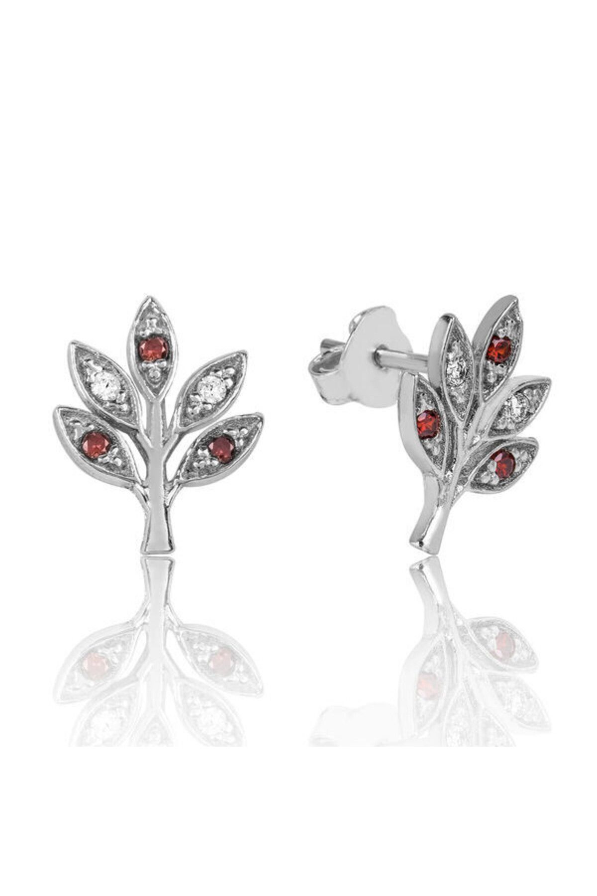 shop Sevgi Dalı Çivili 925 Ayar Gümüş Küpe