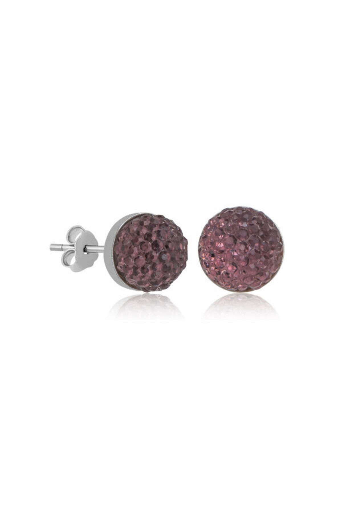 shop Kristal Siyah Çivili 925 Ayar Gümüş Küpe