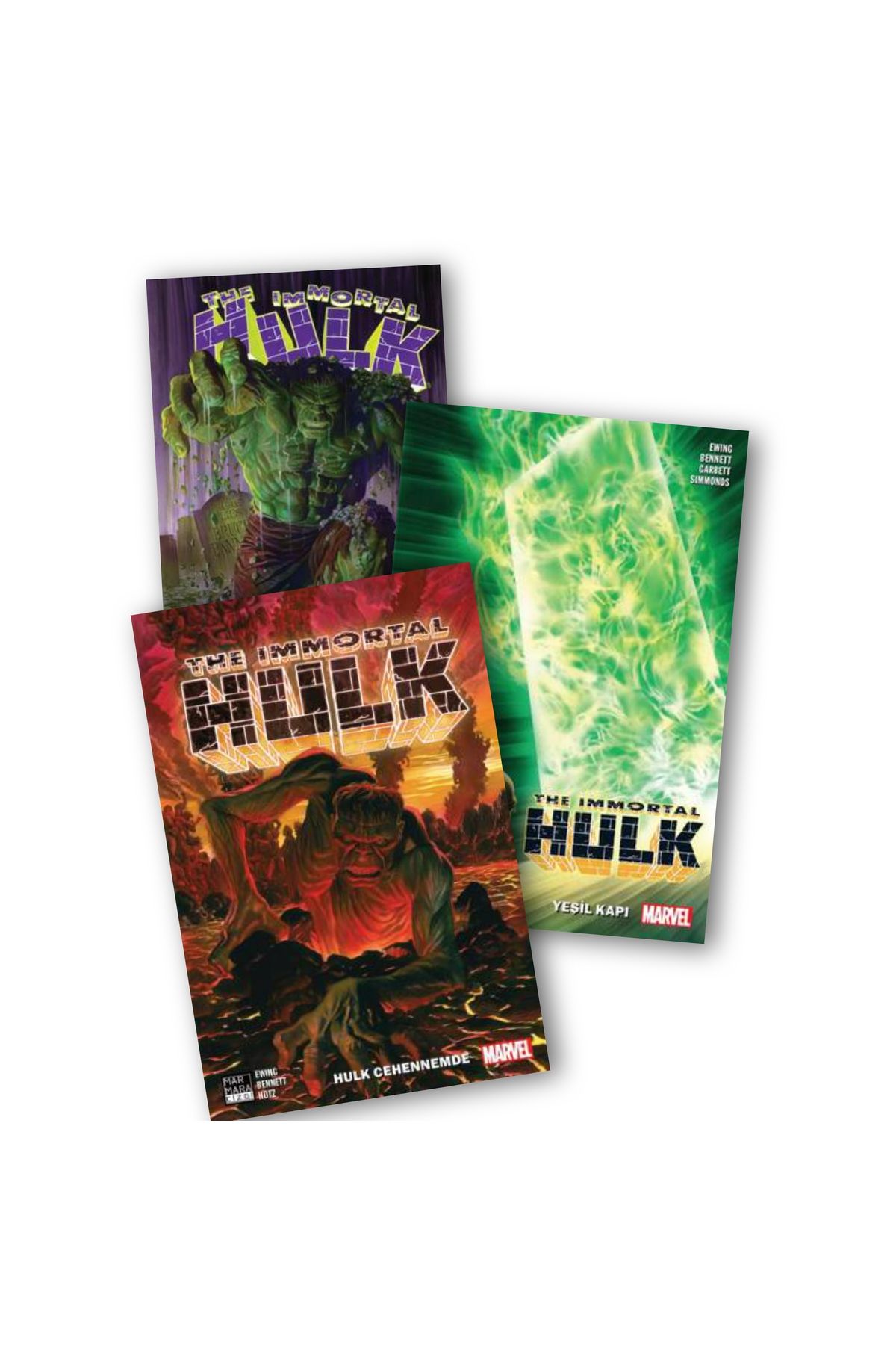 Marmara Çizgi Yayınları The İmmortal Hulk Yoksa İkisi Birden mi - Yeşil Kapı - Hulk Cehennemde Çizgi Roman Seti