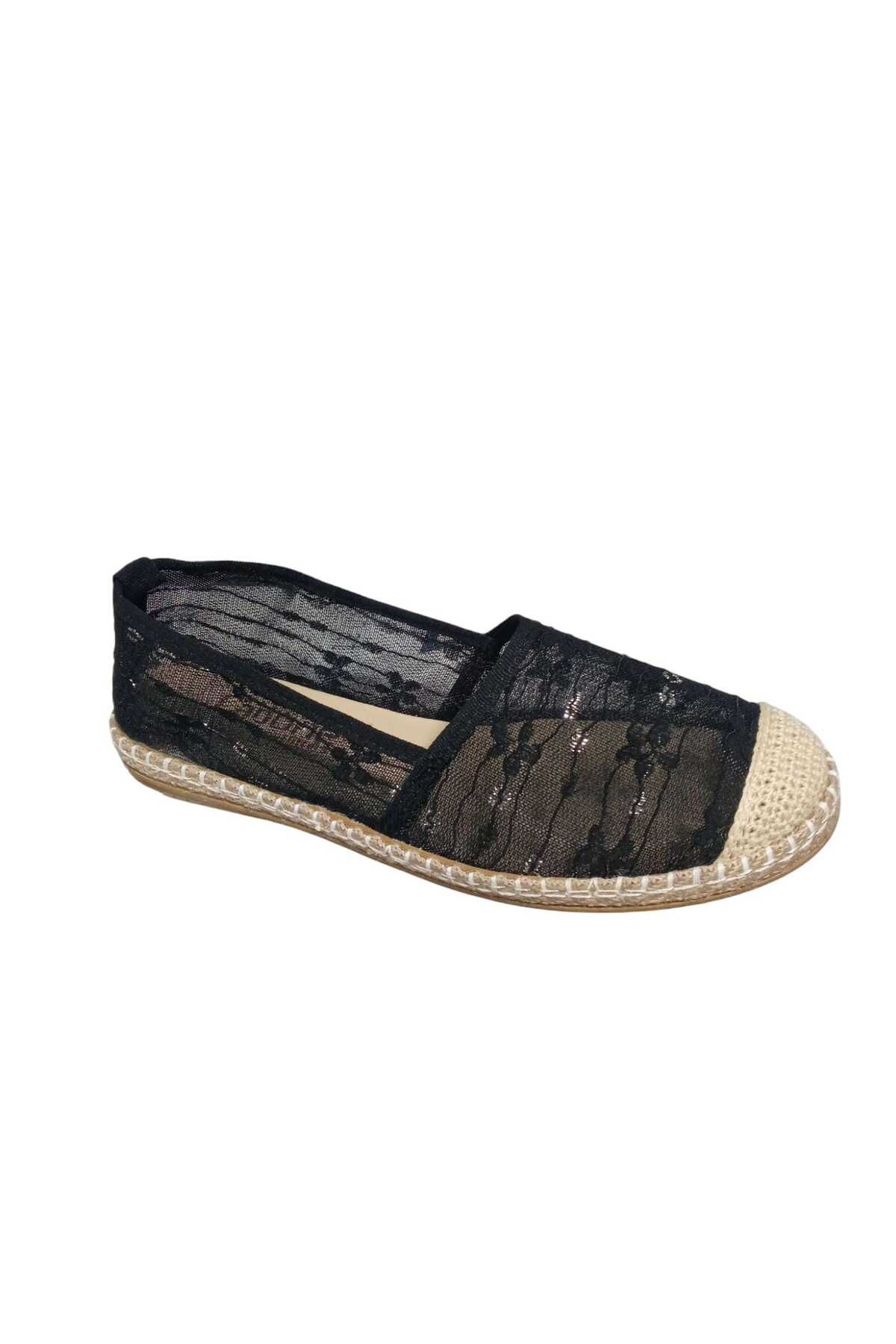 Bereket Kundura 3142 Model Bereket Kundura Kadın Yazlık Beyaz Tül Espadril Çok Şık Günlük Babet