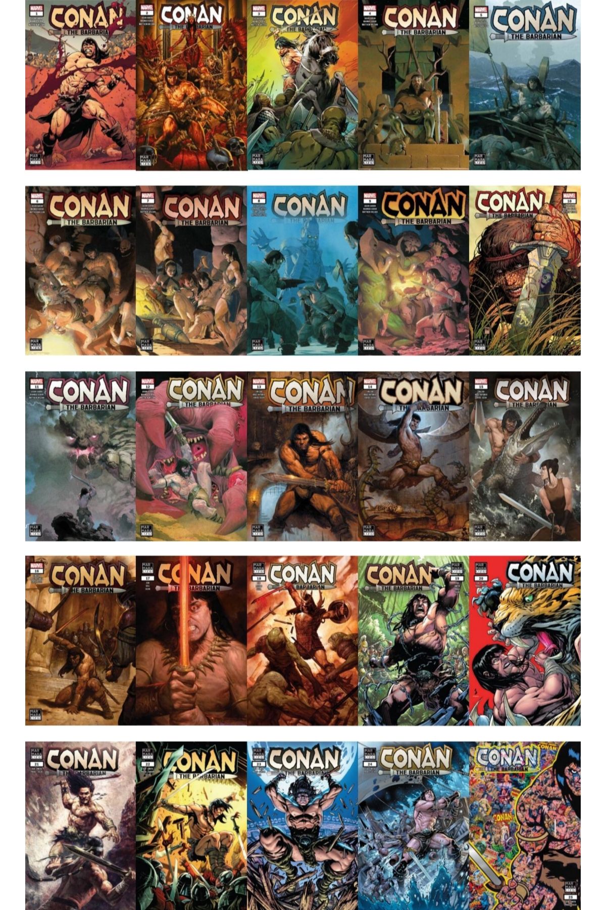 Marmara Çizgi Yayınları Conan The Barbarian 1-25 Arası Tüm Sayılar Çizgi Fasikül Seti