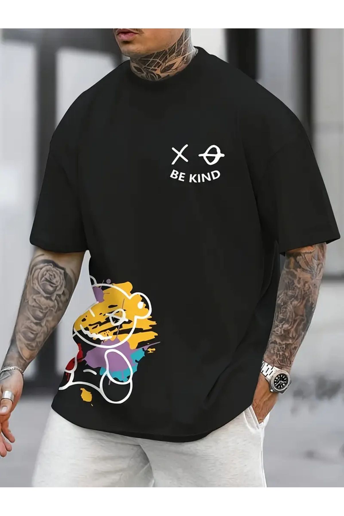 AEMİ Unisex Oversize Bisiklet Yaka T-shirt
