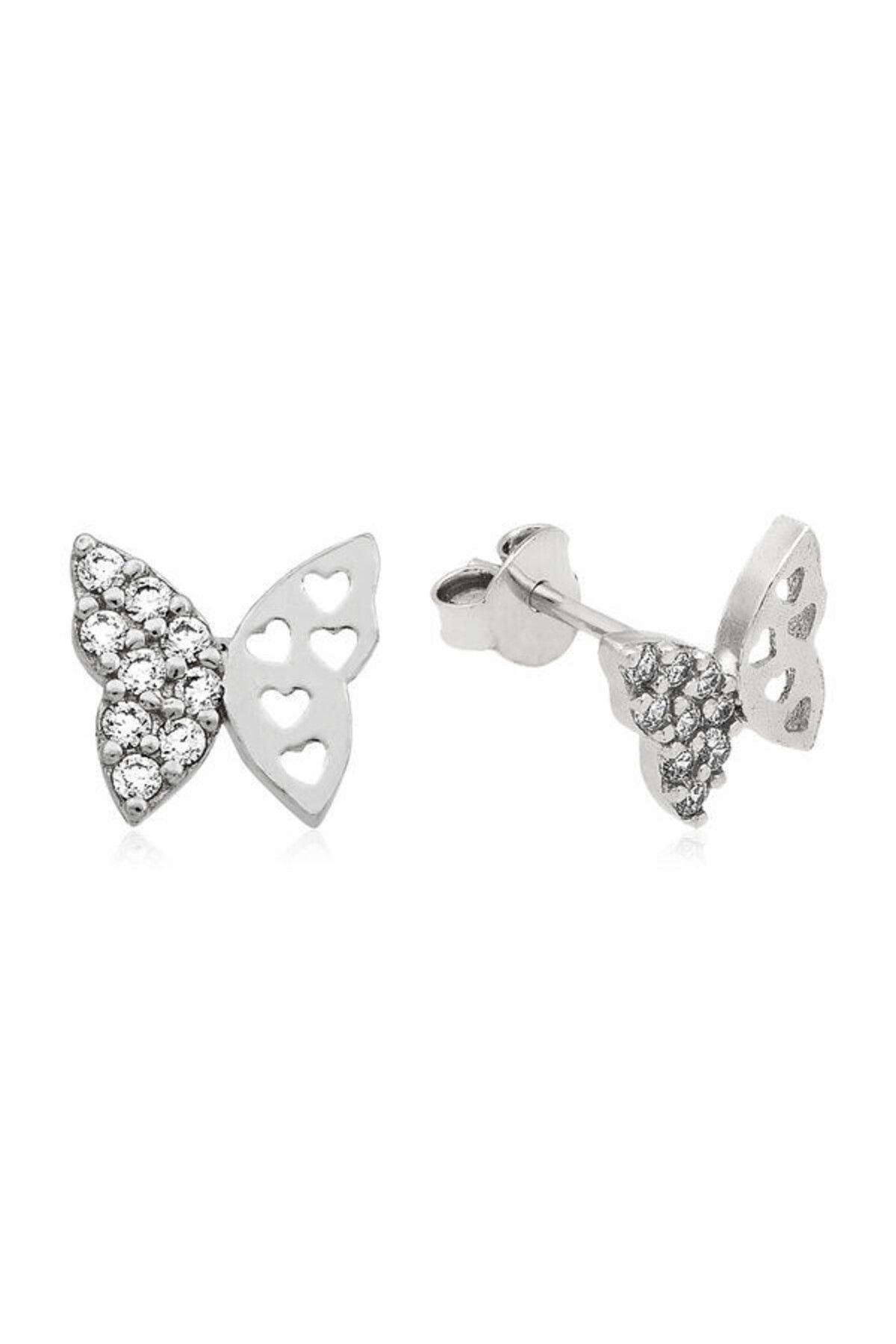 shop Kelebek Çivili 925 Ayar Gümüş Küpe