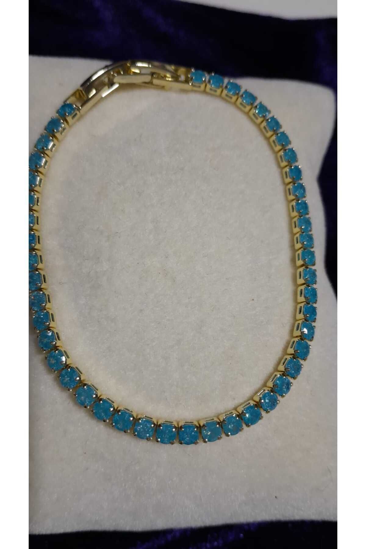 FDCOLLECTİON Çelik Baget Taşlı İnce su yolu bileklik