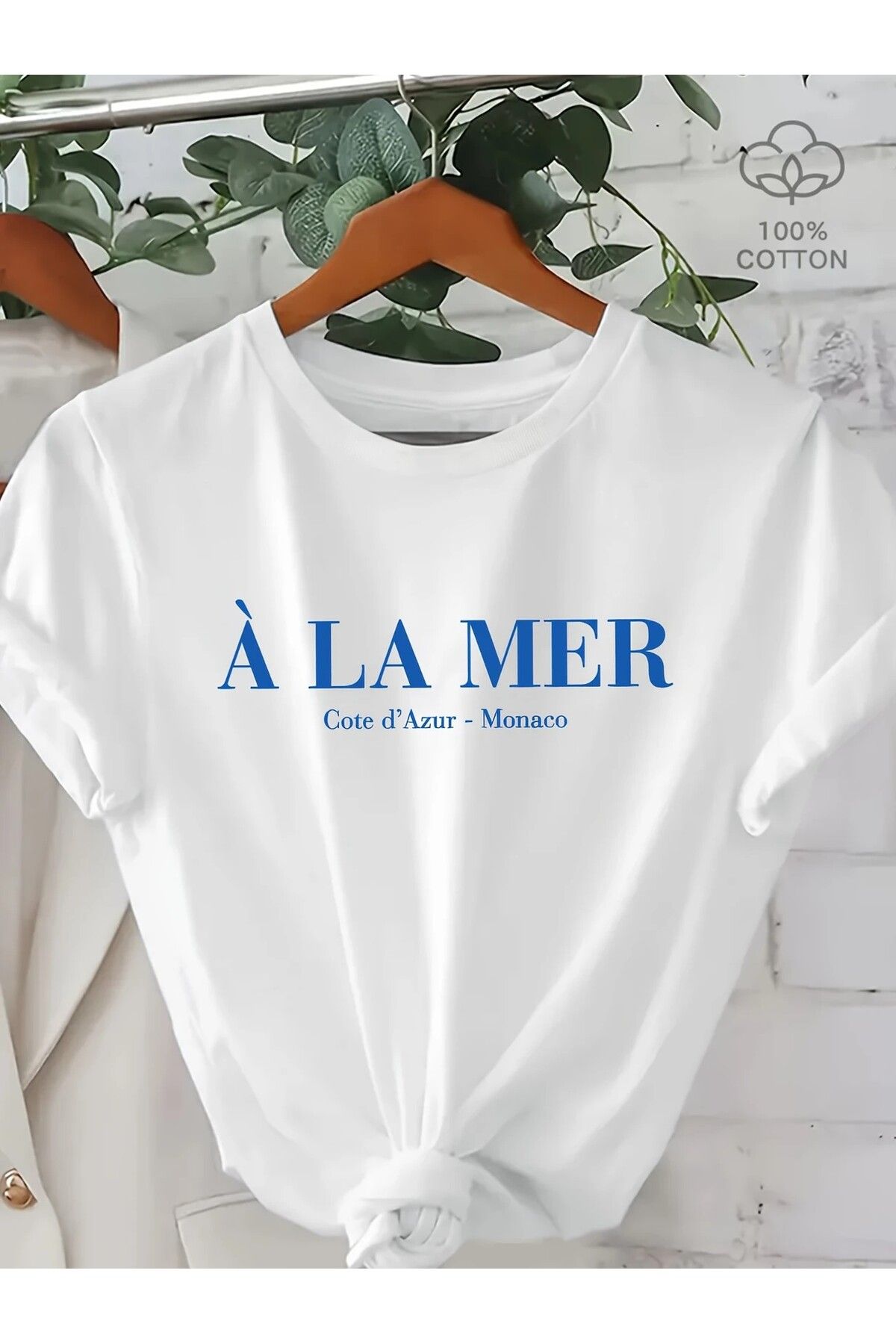 LEIVOR A La Mer Monaco Baskılı Kadın T-shirt
