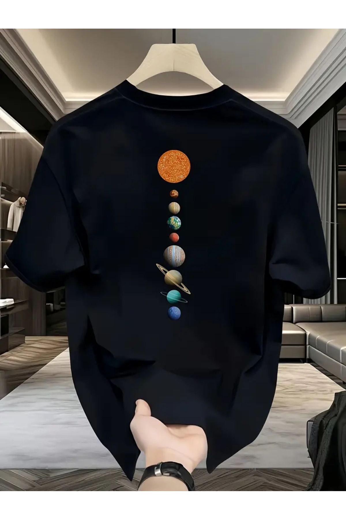 AEMİ Unisex Sun System Oversize Bisiklet Yaka T-shirt