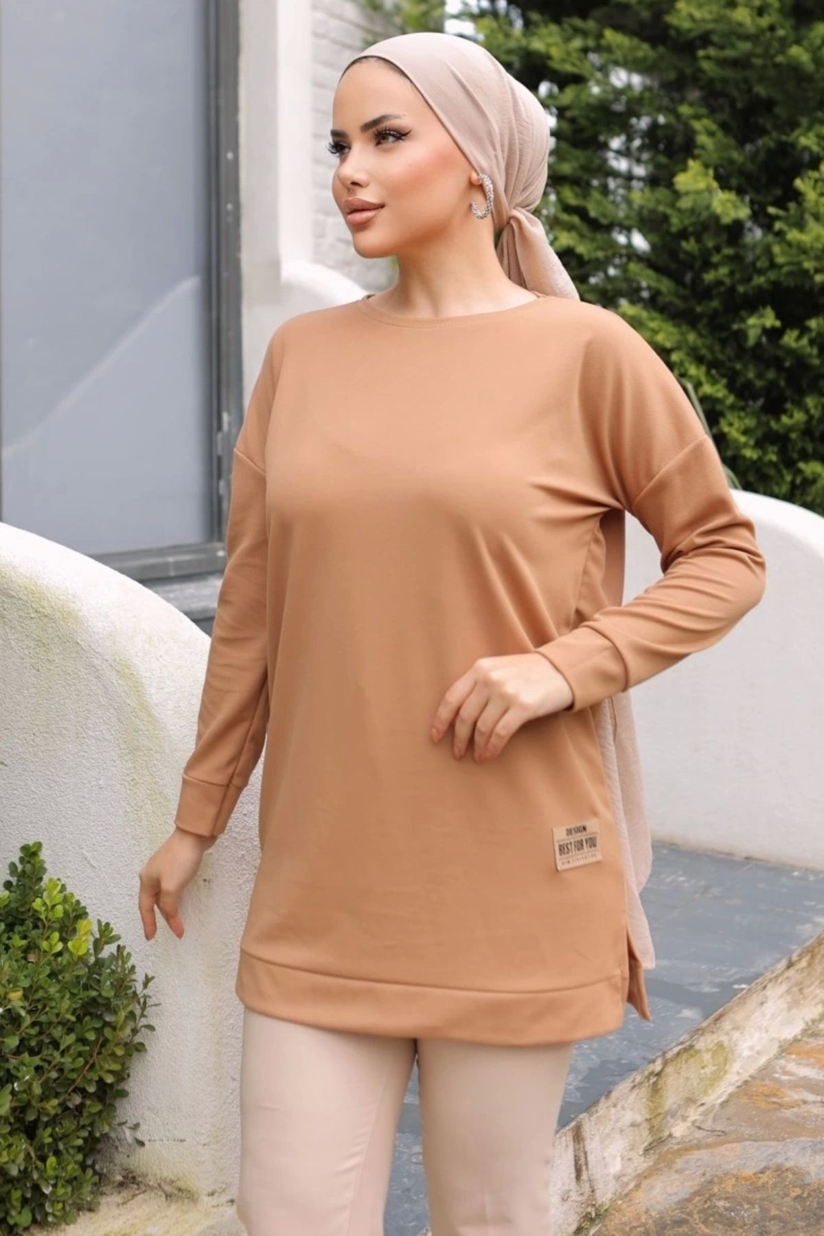 OurStyles Yeni Stil Bej Arma Detay Tunik 10020
