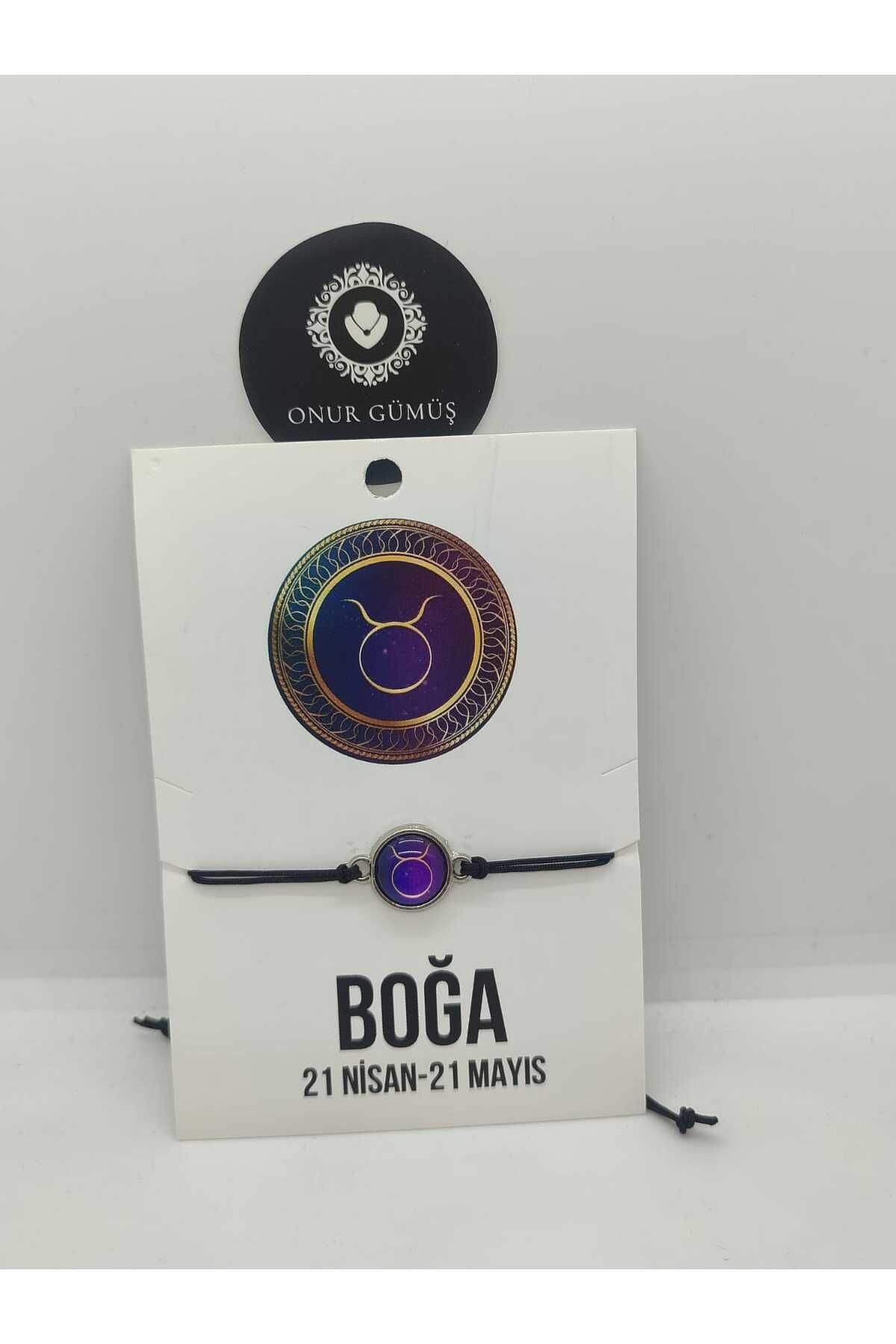 Onur Gümüş Boğa Burcu Burç Bilekliği