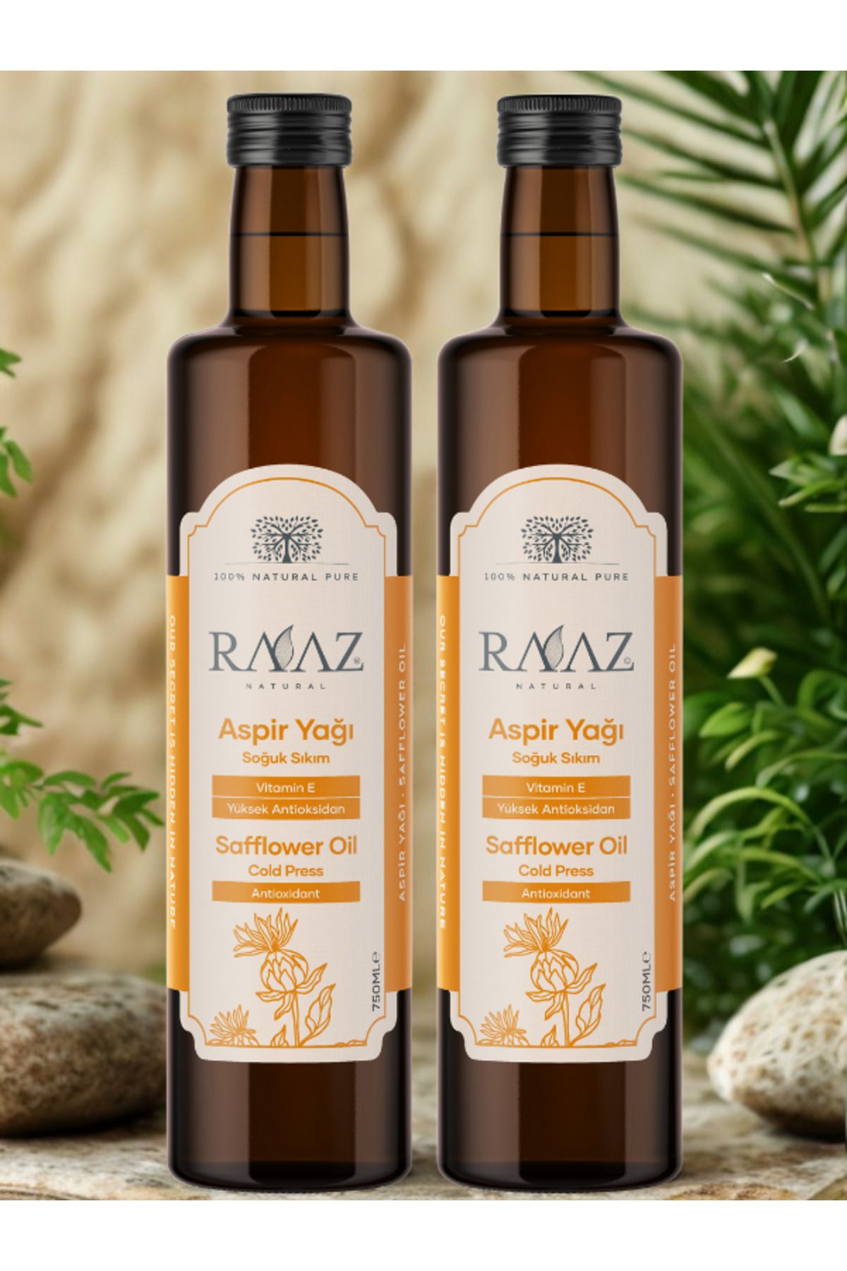 RAAZ Avantajlı 2’li Yağ Seti – Aspir Yağı 250 ml x2 %100 Saf, Doğal ve Soğuk Sıkım