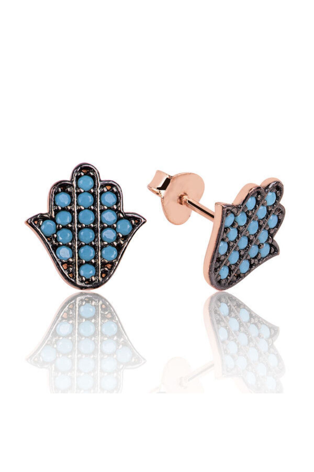 shop Firuze Taşlı Fatmaana eli Çivili 925 Ayar Gümüş Küpe