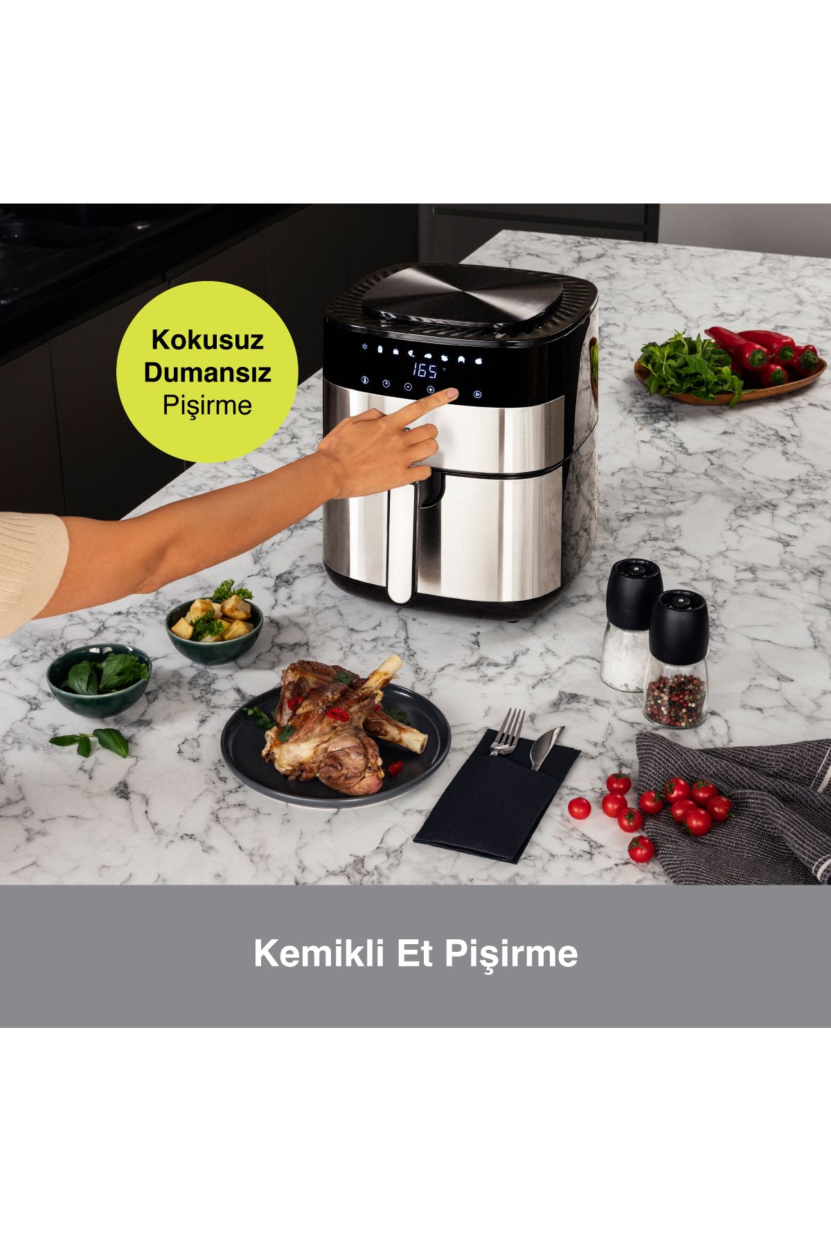 Fakir-Airfryer Uno Chefry 5l, 1750w, Ecran Digital, 200 °c, 8 Programe (INCL. DESHIDRATARE), Timer 6