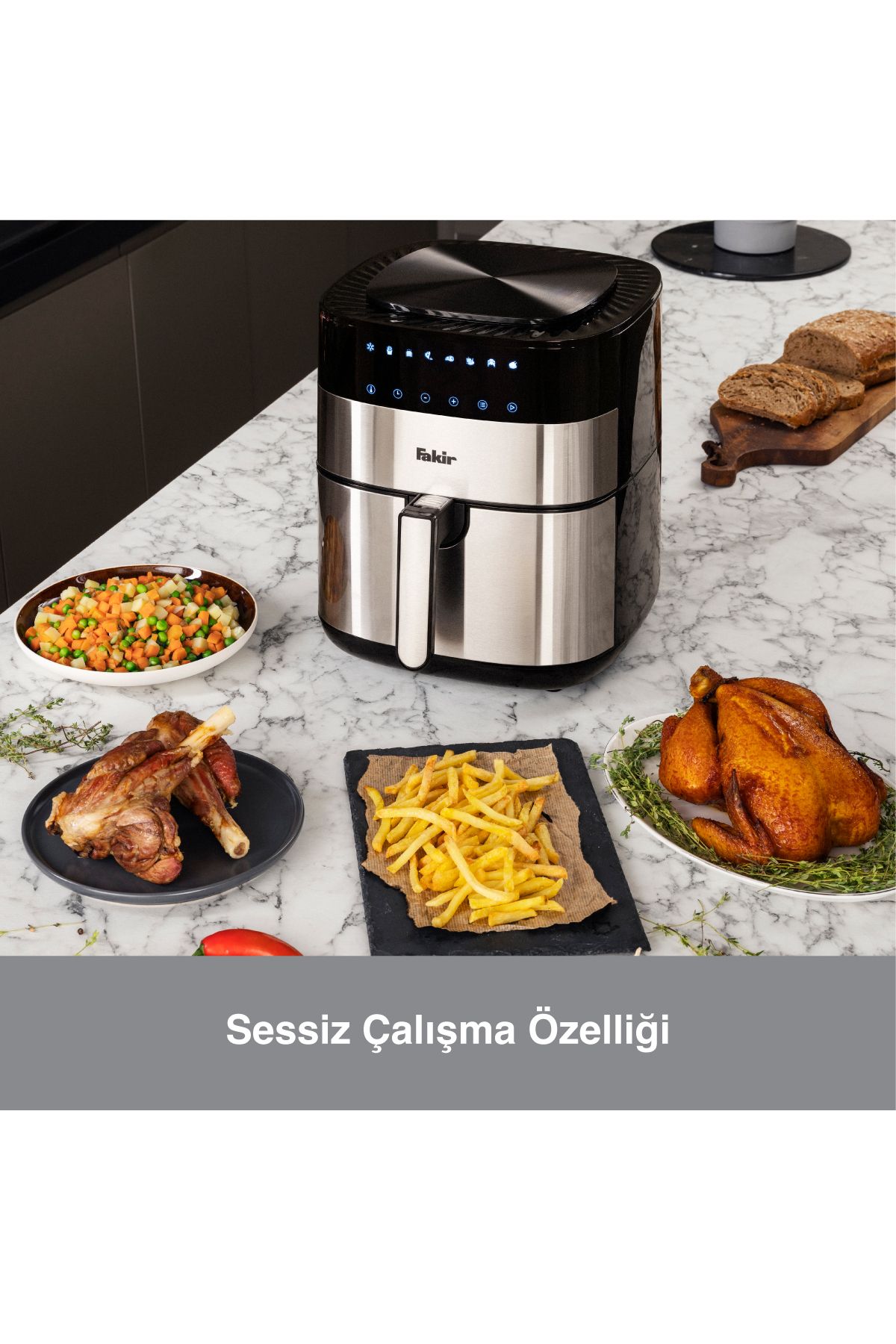 Fakir-Airfryer Uno Chefry 5l, 1750w, Ecran Digital, 200 °c, 8 Programe (INCL. DESHIDRATARE), Timer 8