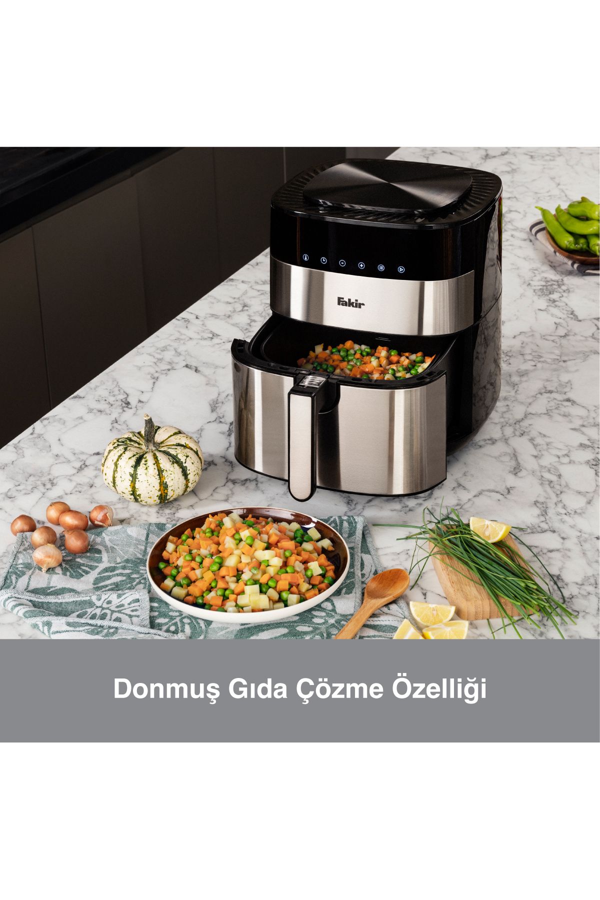Fakir-Airfryer Uno Chefry 5l, 1750w, Ecran Digital, 200 °c, 8 Programe (INCL. DESHIDRATARE), Timer 4