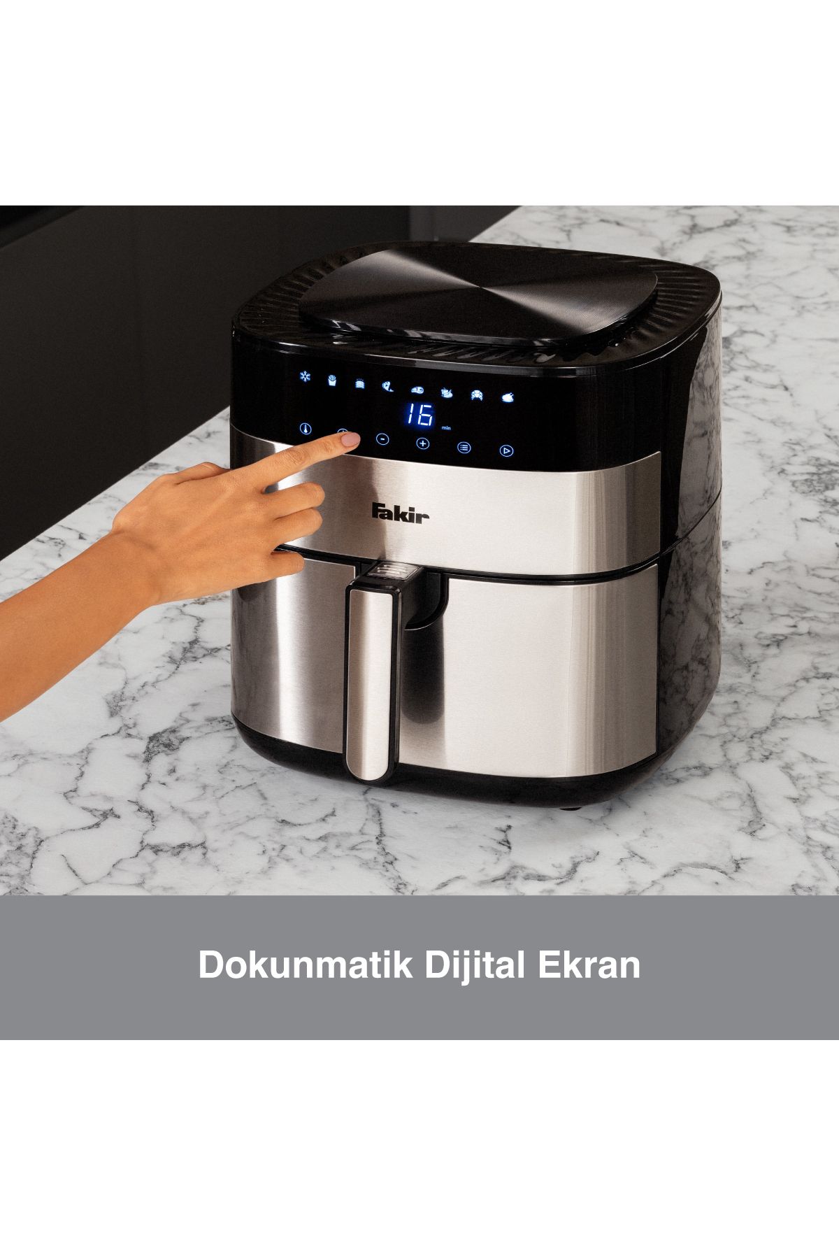 Fakir-Airfryer Uno Chefry 5l, 1750w, Ecran Digital, 200 °c, 8 Programe (INCL. DESHIDRATARE), Timer 9